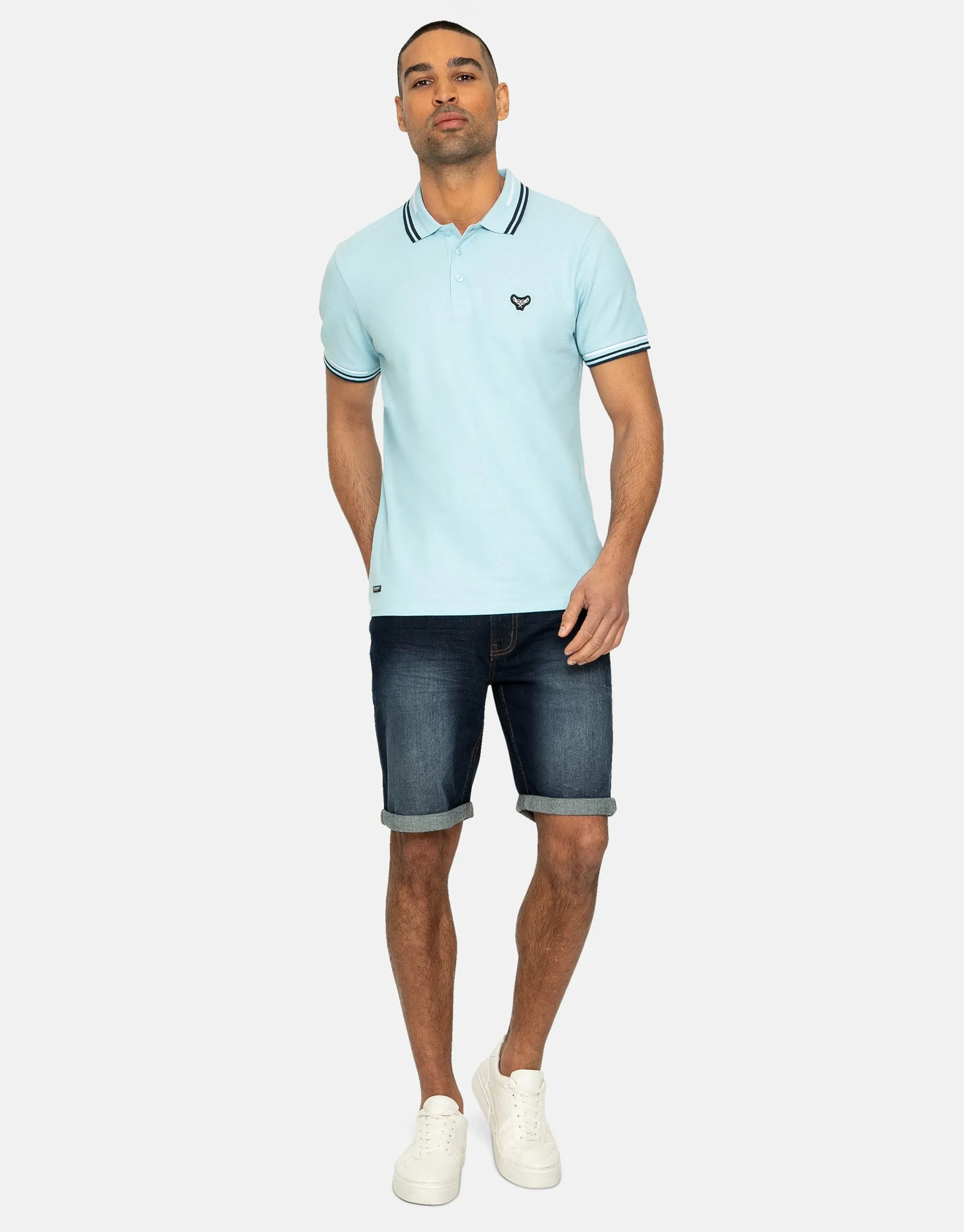 Men's Blue Short Sleeve Polo Shirt sold by Threadbare product image thumbnail 4