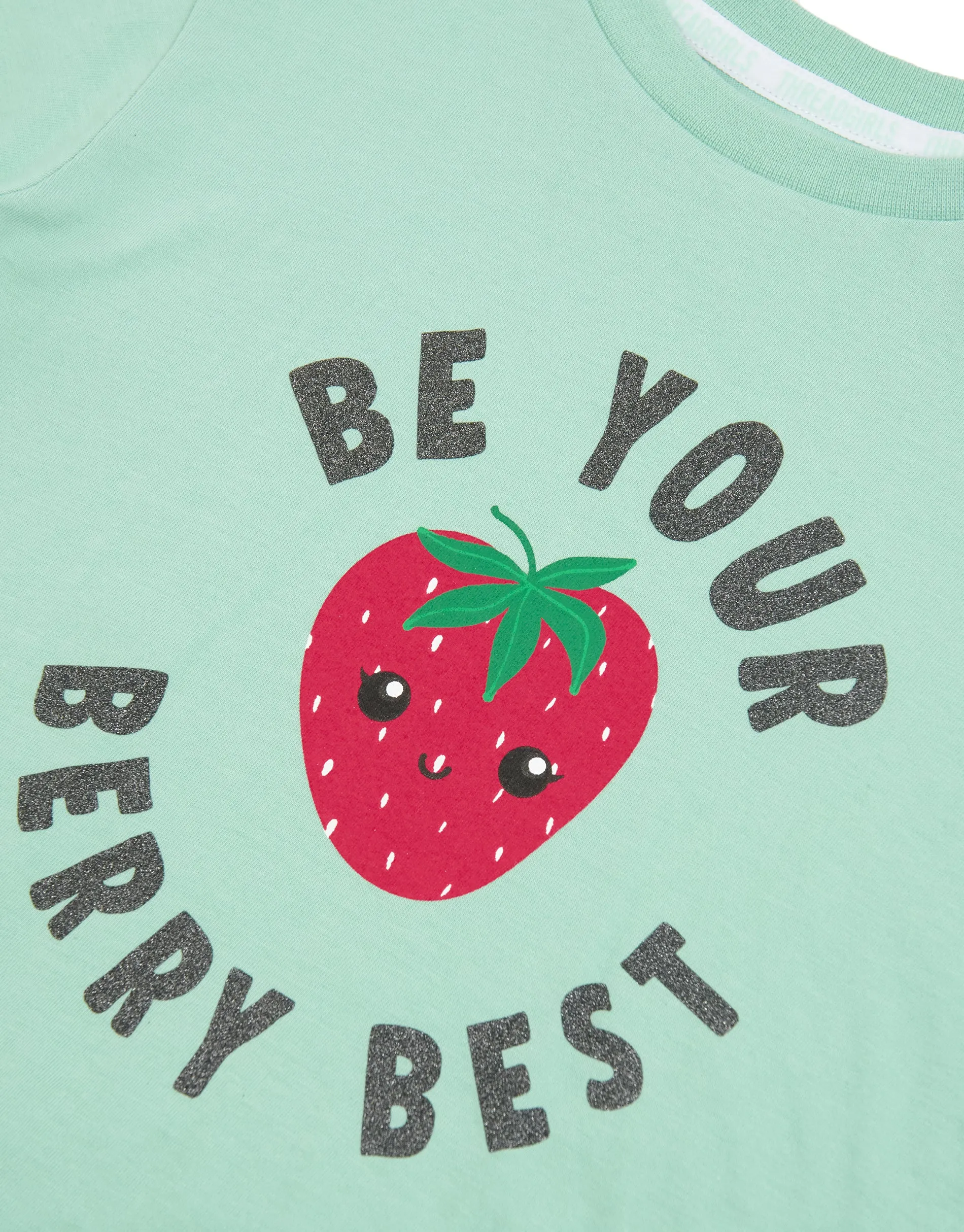 Girls' Mint Berry Print Short Pyjamas With Scrunchie (3-Piece Set) sold by Threadbare product image thumbnail 4