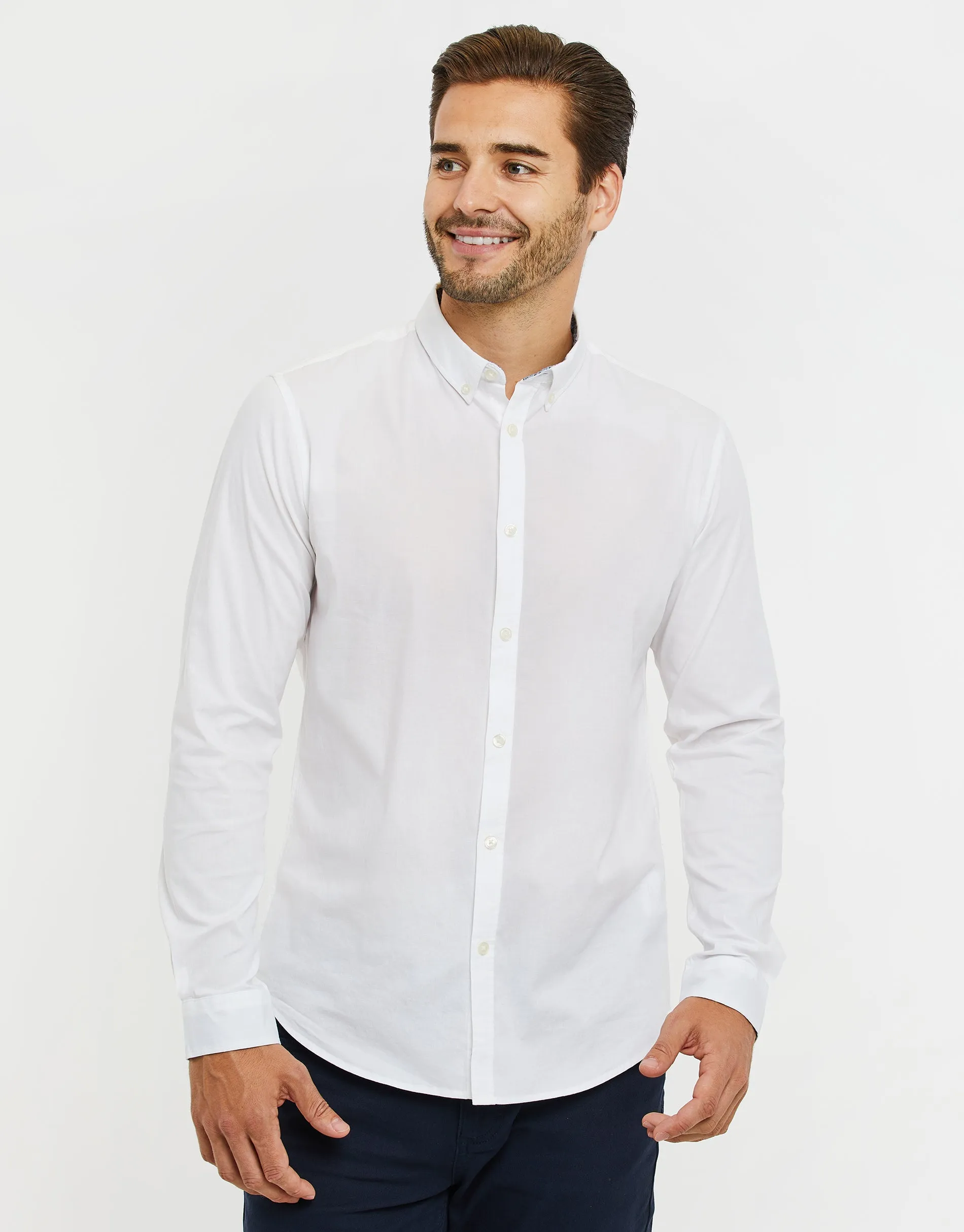 Men's White Long Sleeve Shirt sold by Threadbare product image thumbnail 2