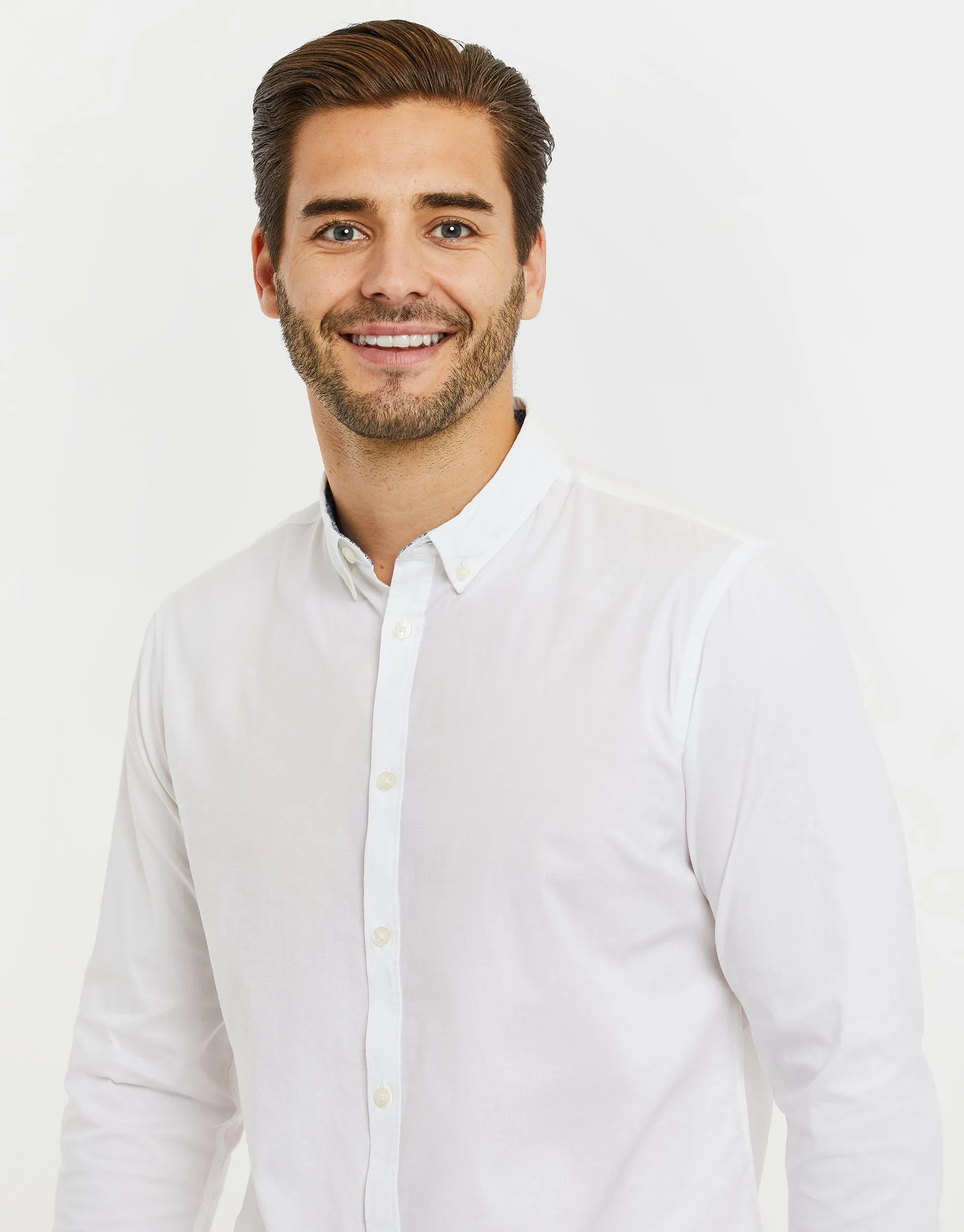 Men's White Long Sleeve Shirt sold by Threadbare product image thumbnail 5