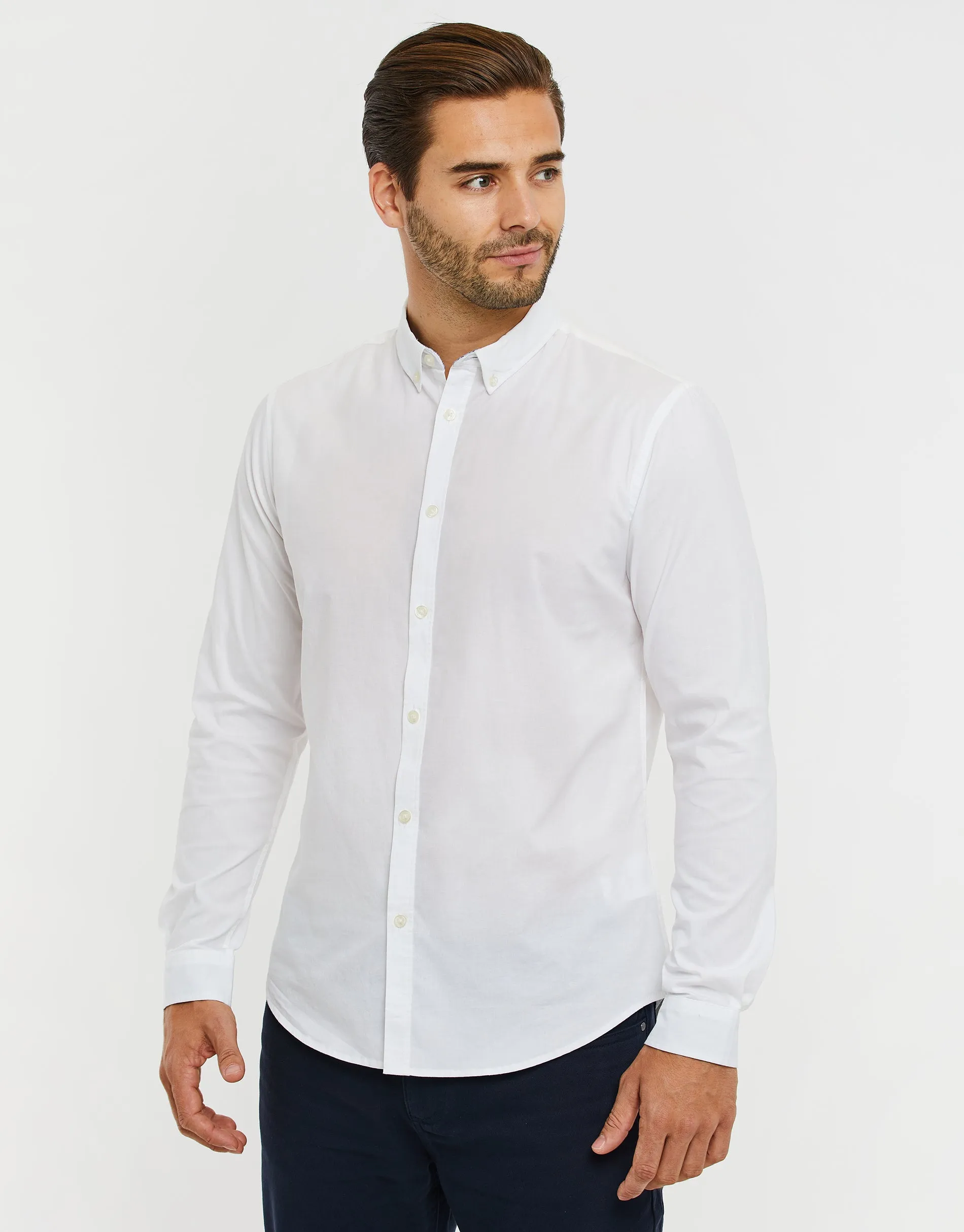 Men's White Long Sleeve Shirt sold by Threadbare