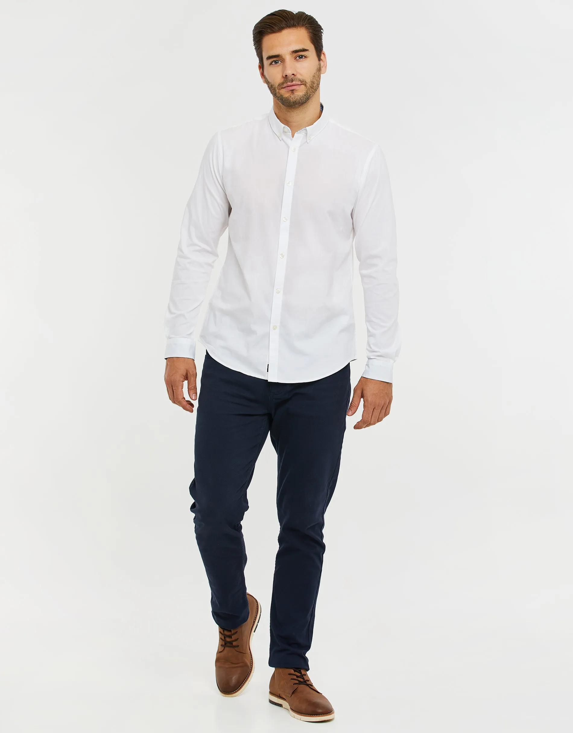 Men's White Long Sleeve Shirt sold by Threadbare product image thumbnail 4