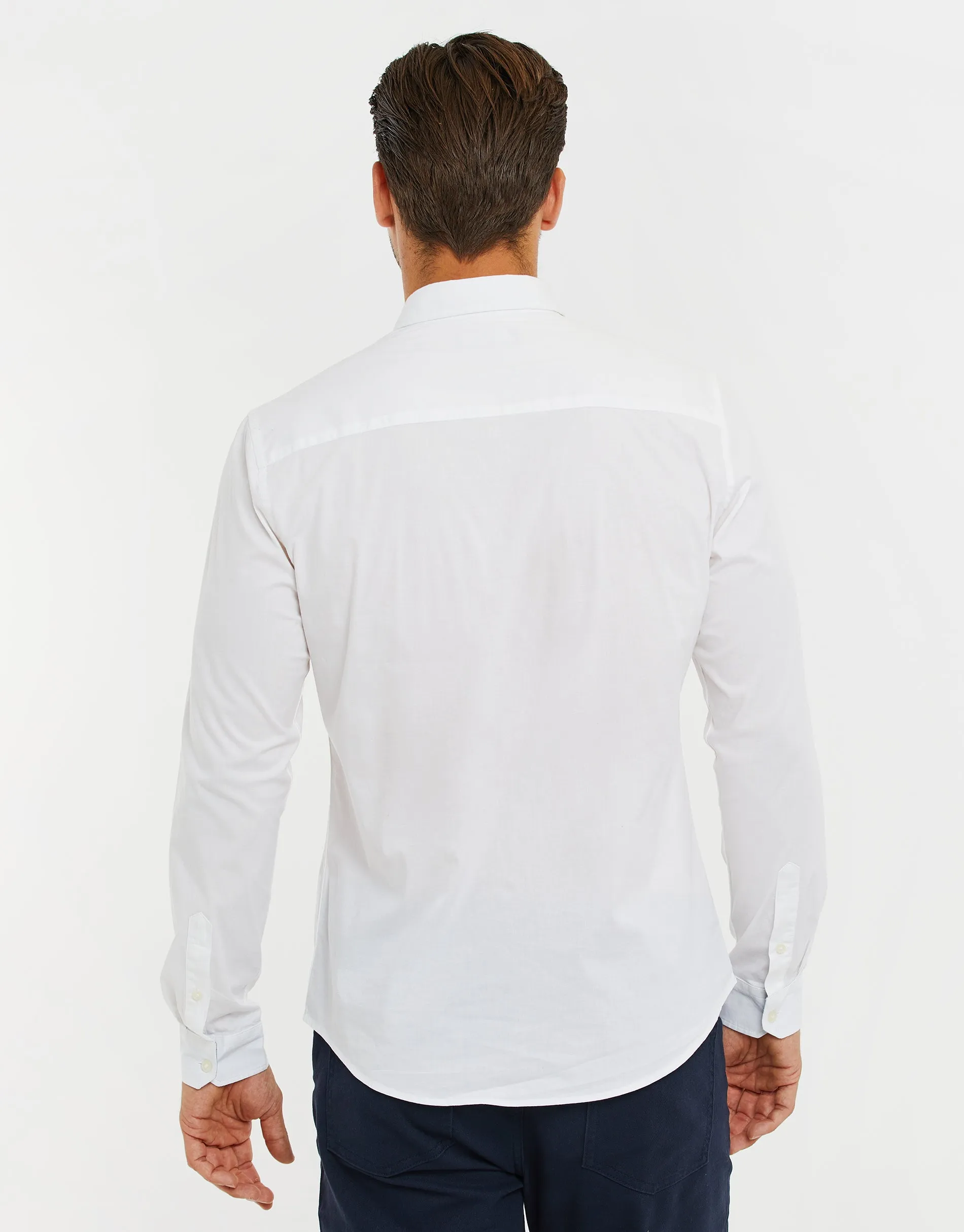 Men's White Long Sleeve Shirt sold by Threadbare product image thumbnail 3