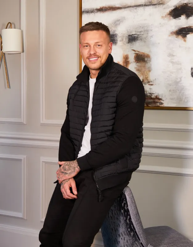 Men's Black Padded Jacket sold by Threadbare