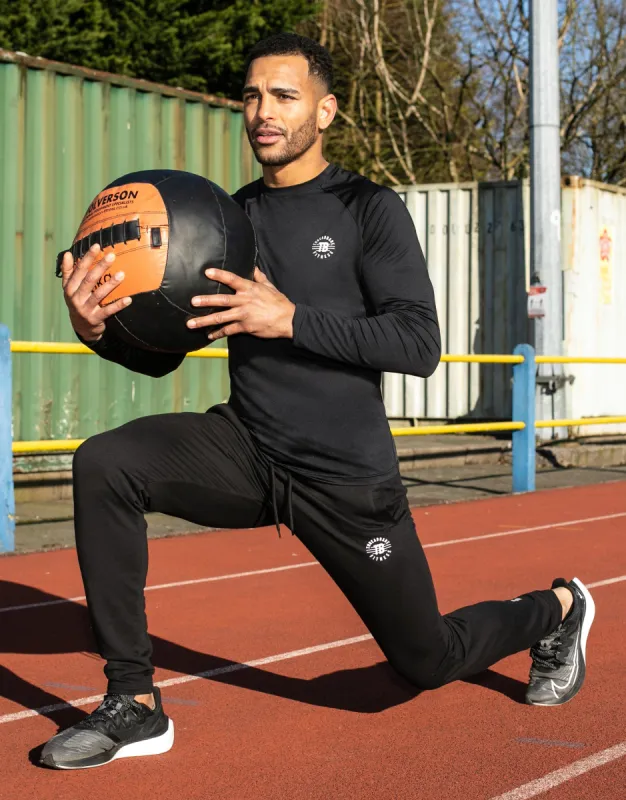 Men's Black Slim Fit Sports Joggers sold by Threadbare