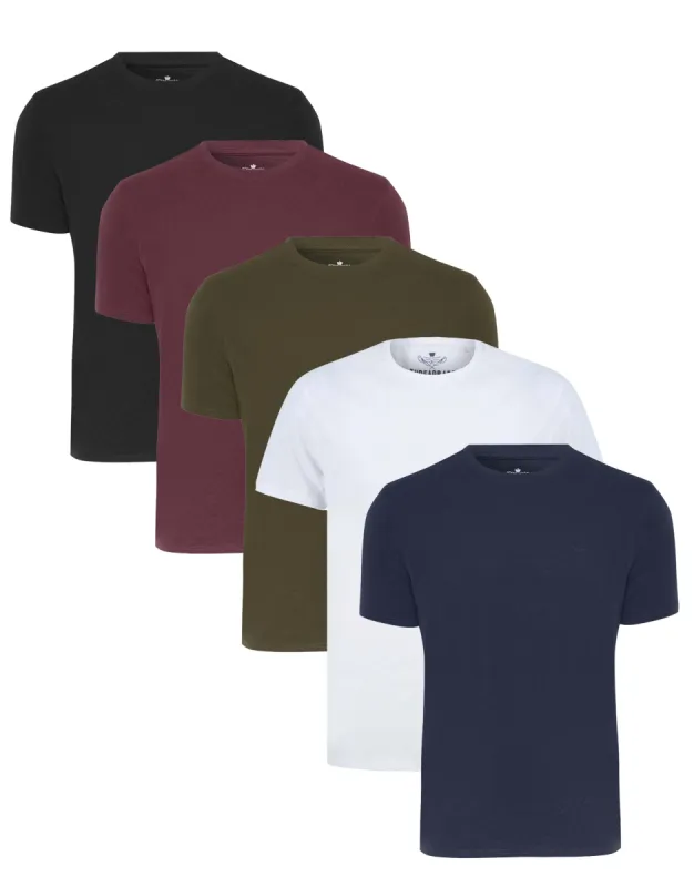 Men's Multi Mix Cotton T-Shirts (5 Pack) sold by Threadbare