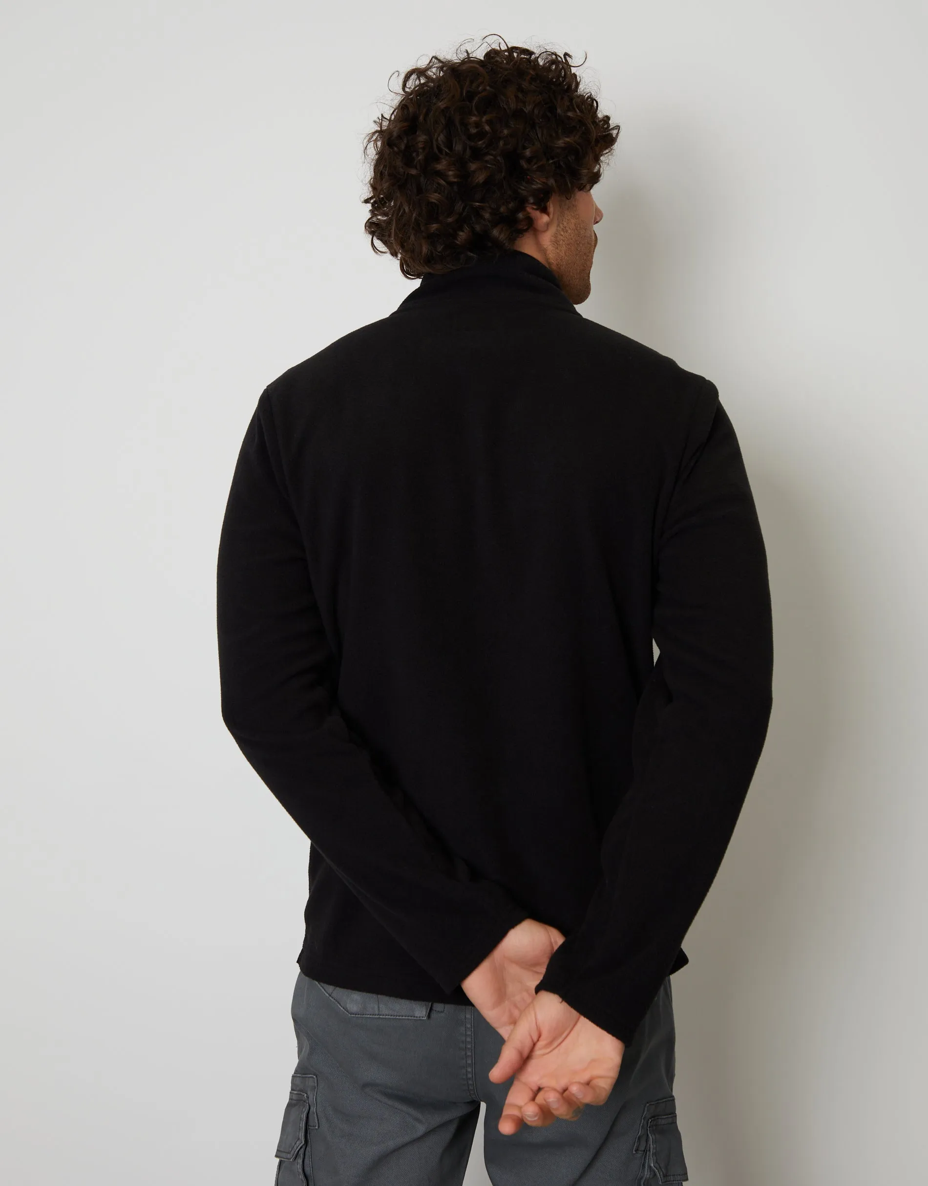 Black Quarter Zip Microfleece Sweatshirt sold by Threadbare product image thumbnail 2