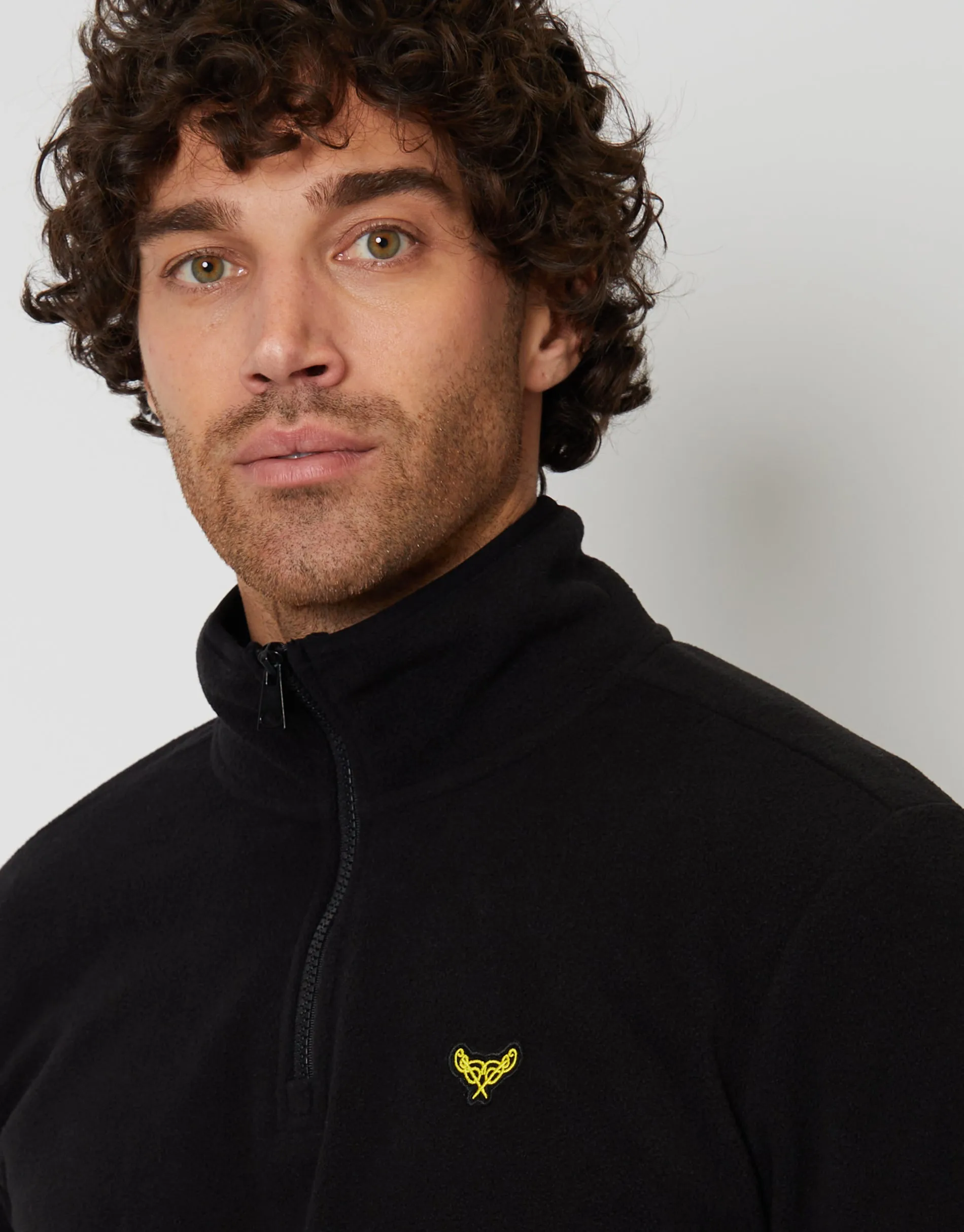 Black Quarter Zip Microfleece Sweatshirt sold by Threadbare product image thumbnail 4