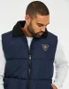 Men's Navy Borg Collar Padded Gilet sold by Threadbare