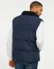 Men's Navy Borg Collar Padded Gilet sold by Threadbare