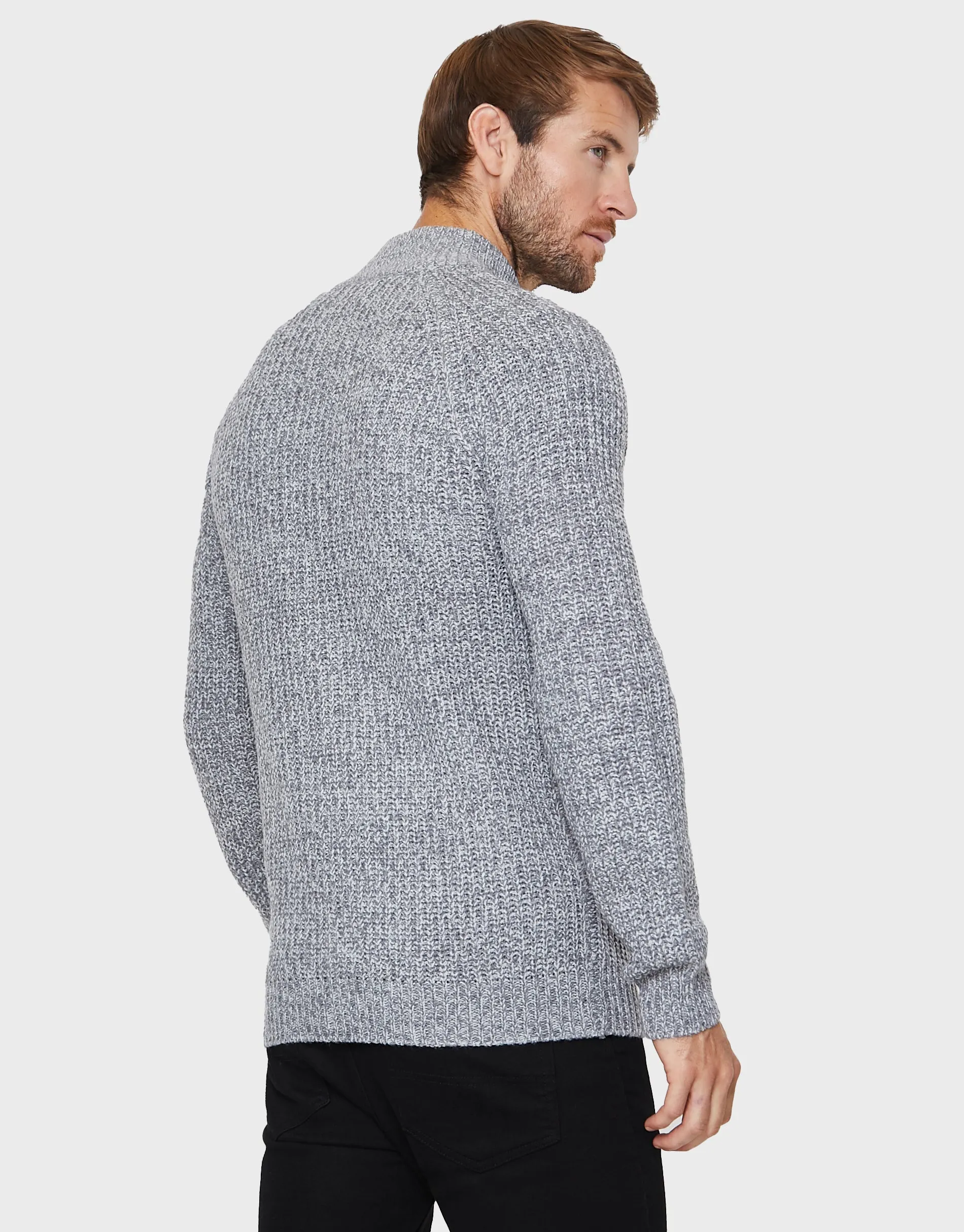 Men's Light Grey Full-Zip Cardigan sold by Threadbare product image thumbnail 2