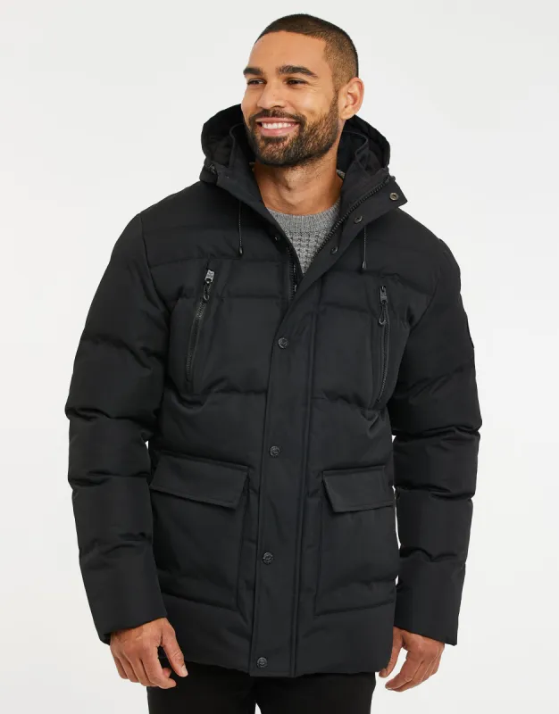 Black Hooded Padded Jacket sold by Threadbare