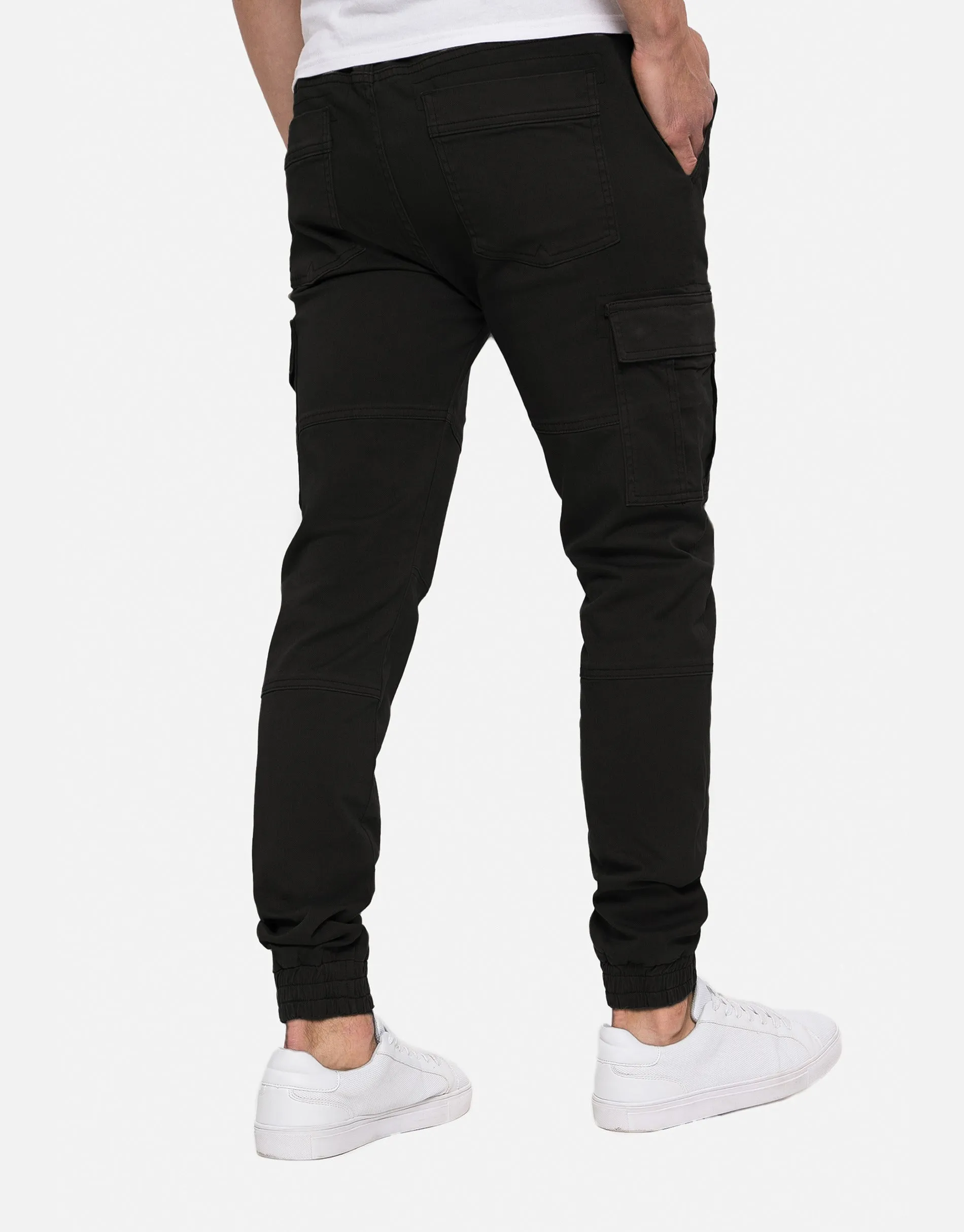 Men's Black Slim Fit Cargo Trousers sold by Threadbare product image thumbnail 2
