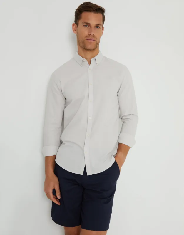 Threadbare Men's Off White Long Sleeve Slim Fit Shirt sold by Threadbare