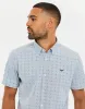 Men's Misty Blue Geo Print Short Sleeve Shirt sold by Threadbare