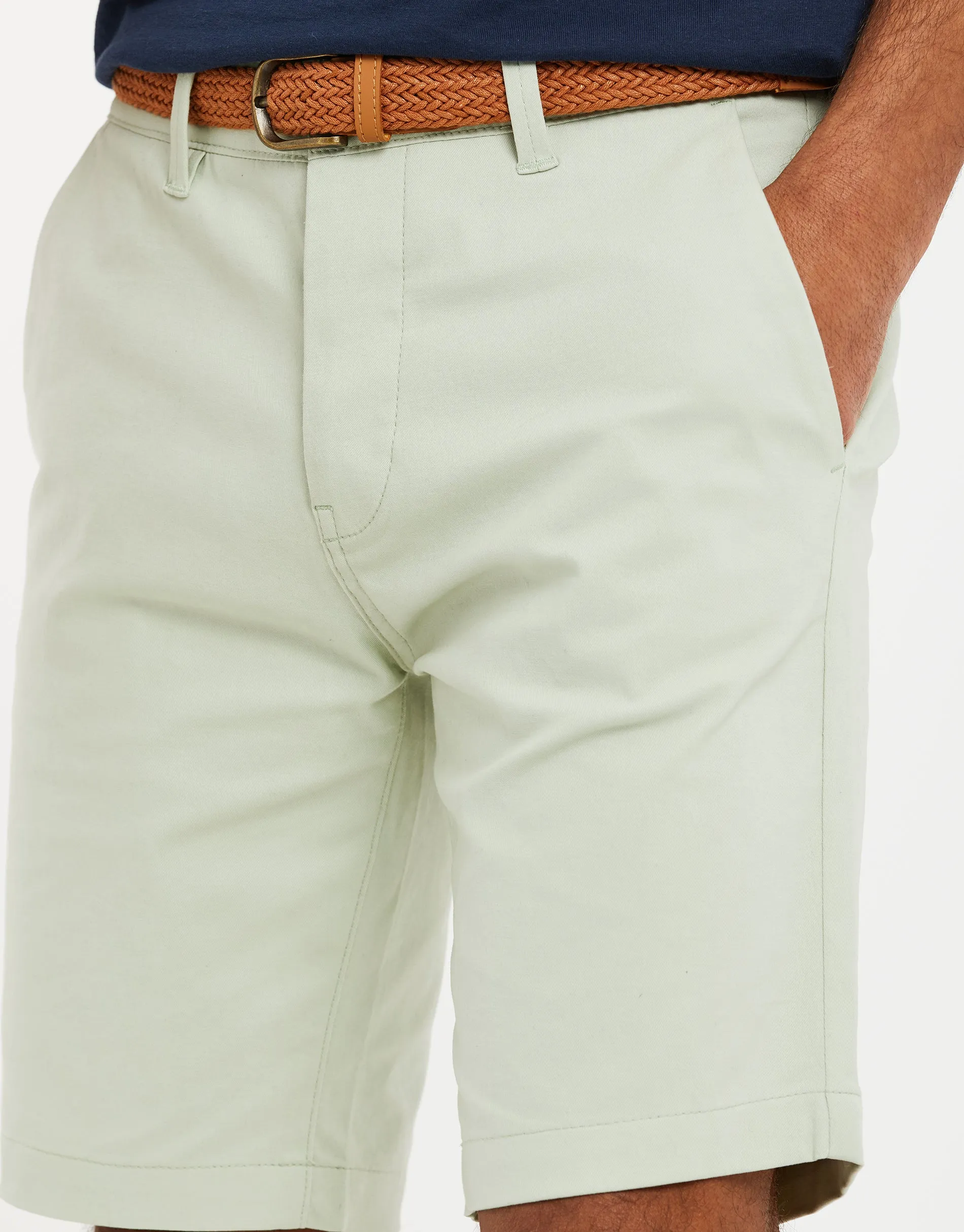Men's Sage Belted Chino Shorts sold by Threadbare product image thumbnail 4