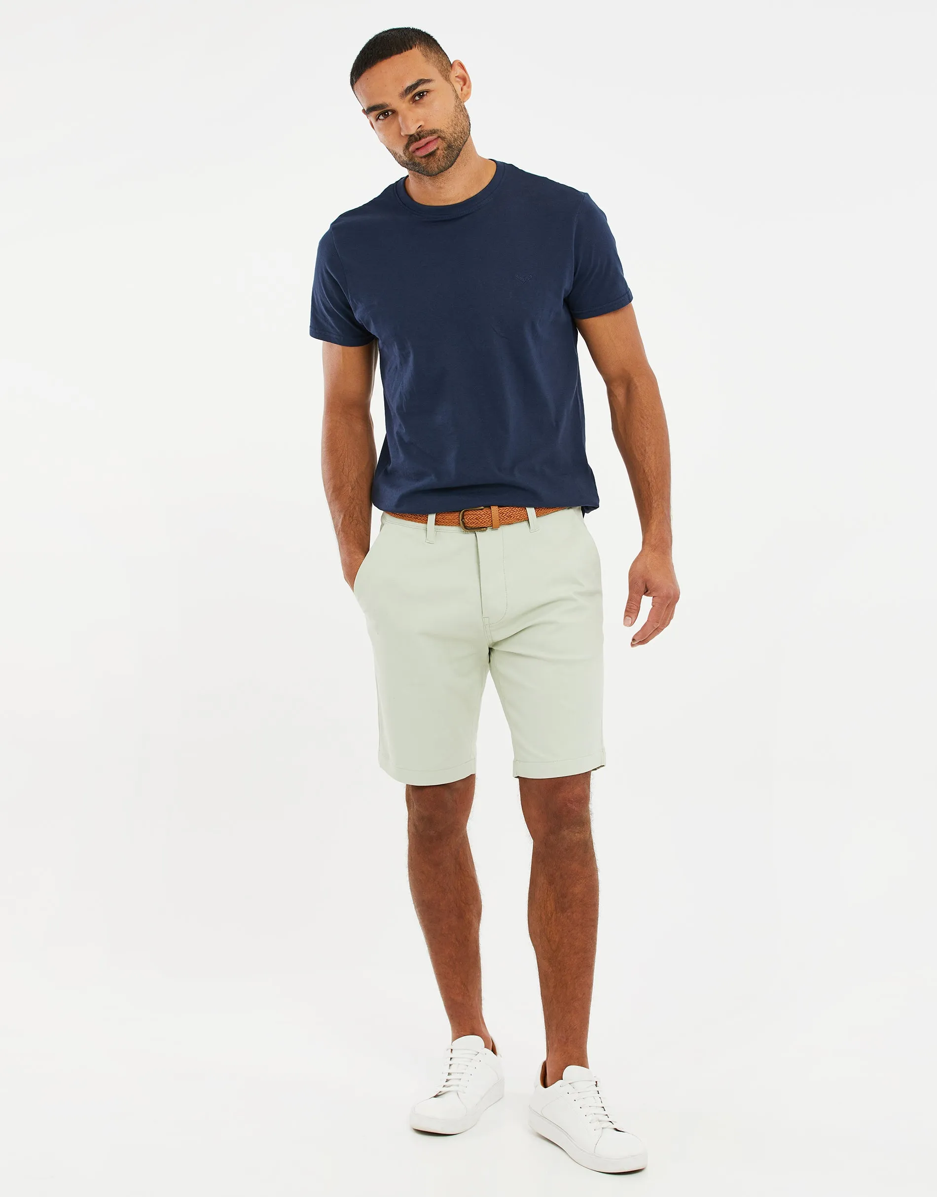 Men's Sage Belted Chino Shorts sold by Threadbare product image thumbnail 3