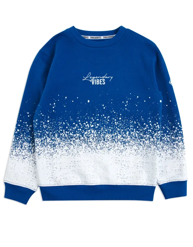 Boys' Blue Splatter Ombré Sweatshirt sold by Threadbare