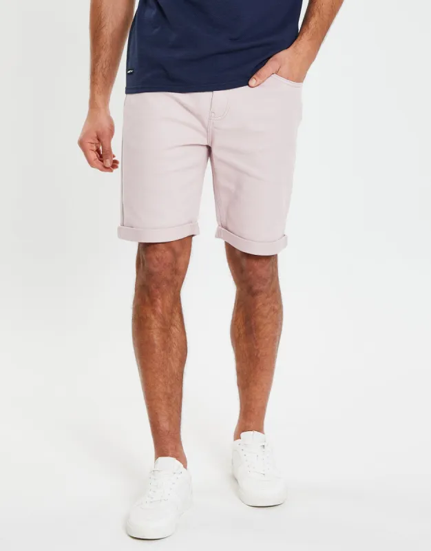Men's Pink Stretch Cotton Twill Chino Shorts sold by Threadbare