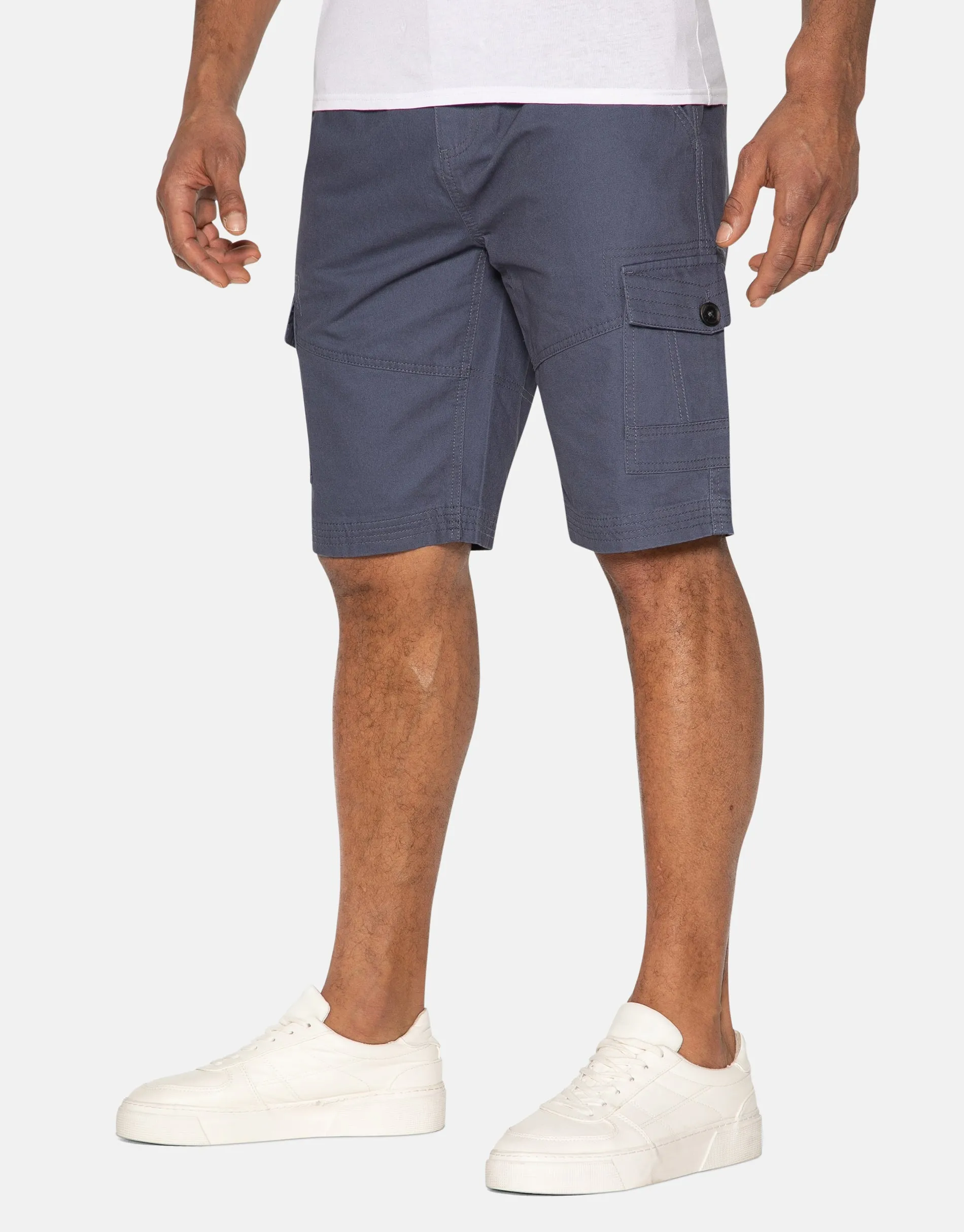 Men's Denim Blue Cargo Shorts sold by Threadbare