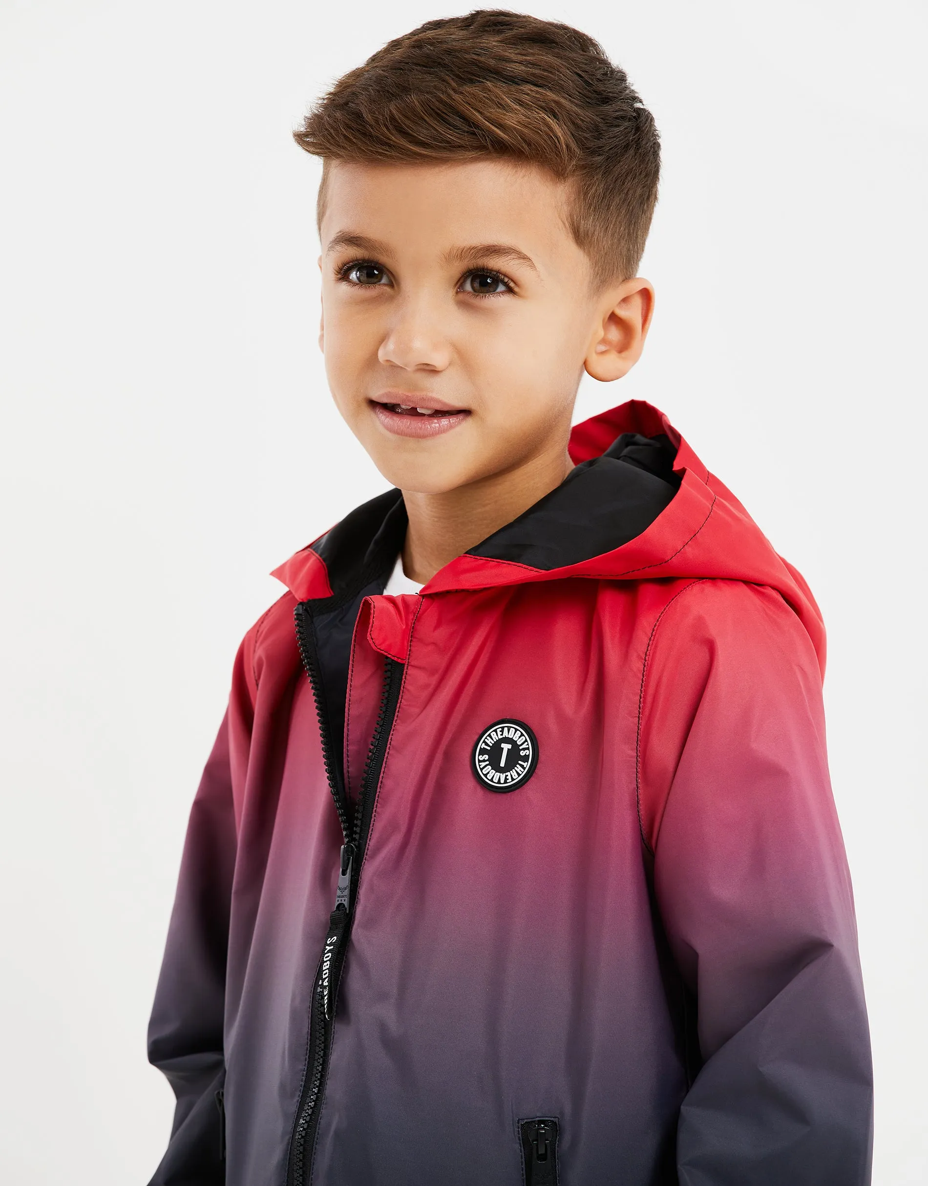 Boys' Red Ombré Hooded Jacket sold by Threadbare product image thumbnail 4