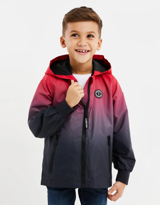 Boys' Red Ombré Hooded Jacket sold by Threadbare