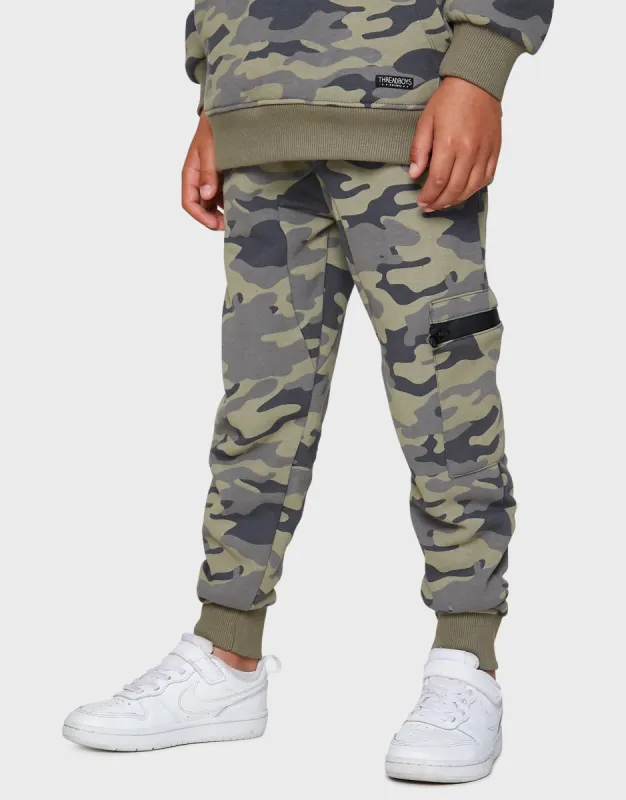 Boys' Khaki Camo Cargo Jogger sold by Threadbare