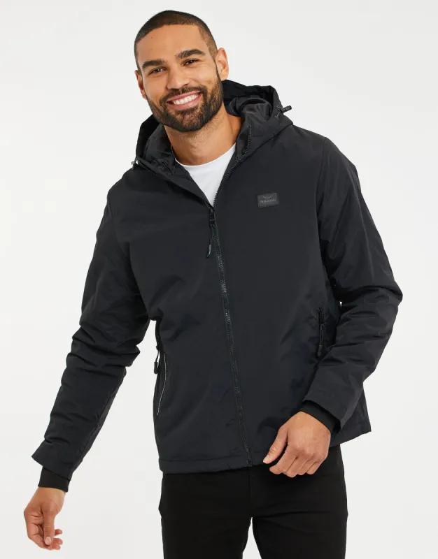 Men's Black Zip-Through Jacket sold by Threadbare