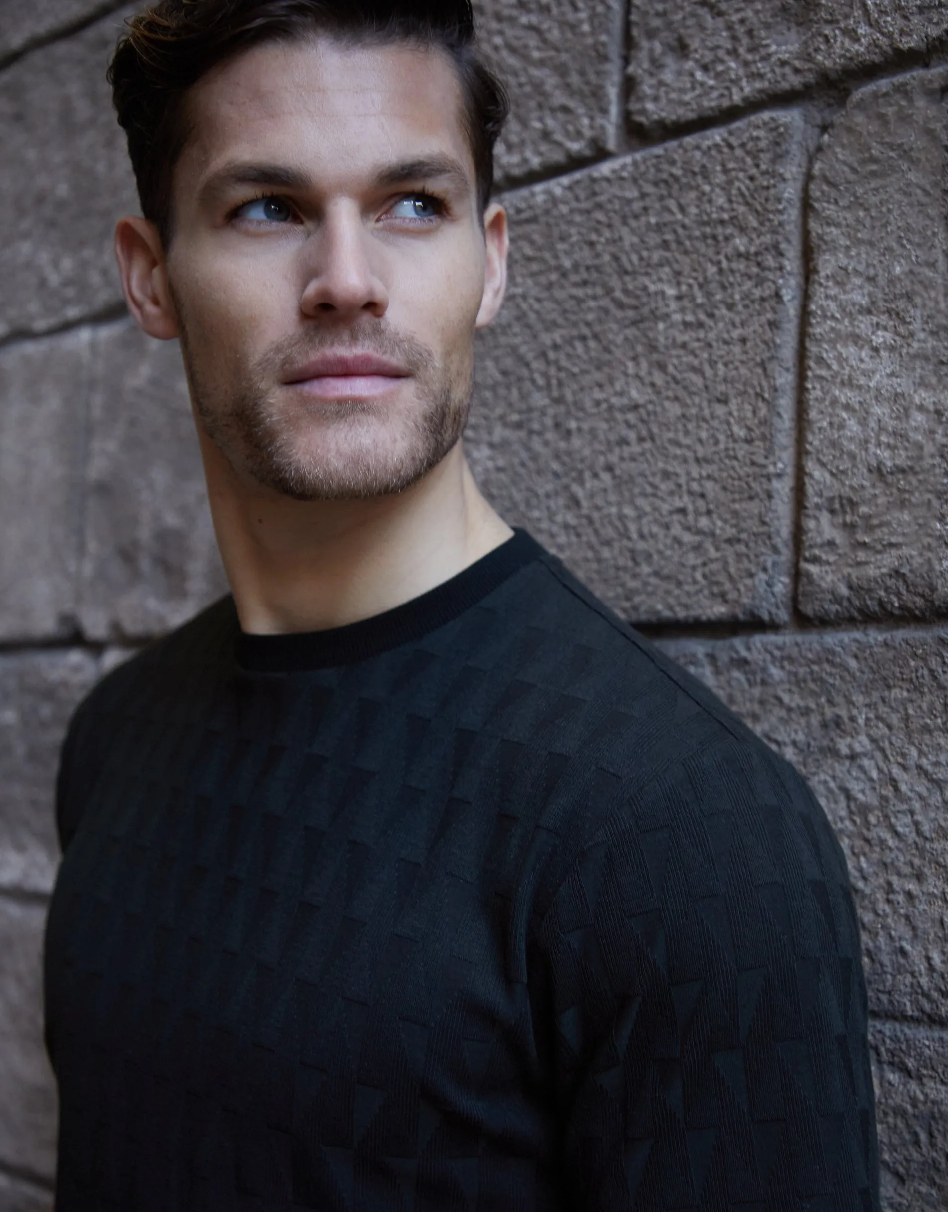 Men's Black Textured Short Sleeve T-Shirt sold by Threadbare product image thumbnail 4