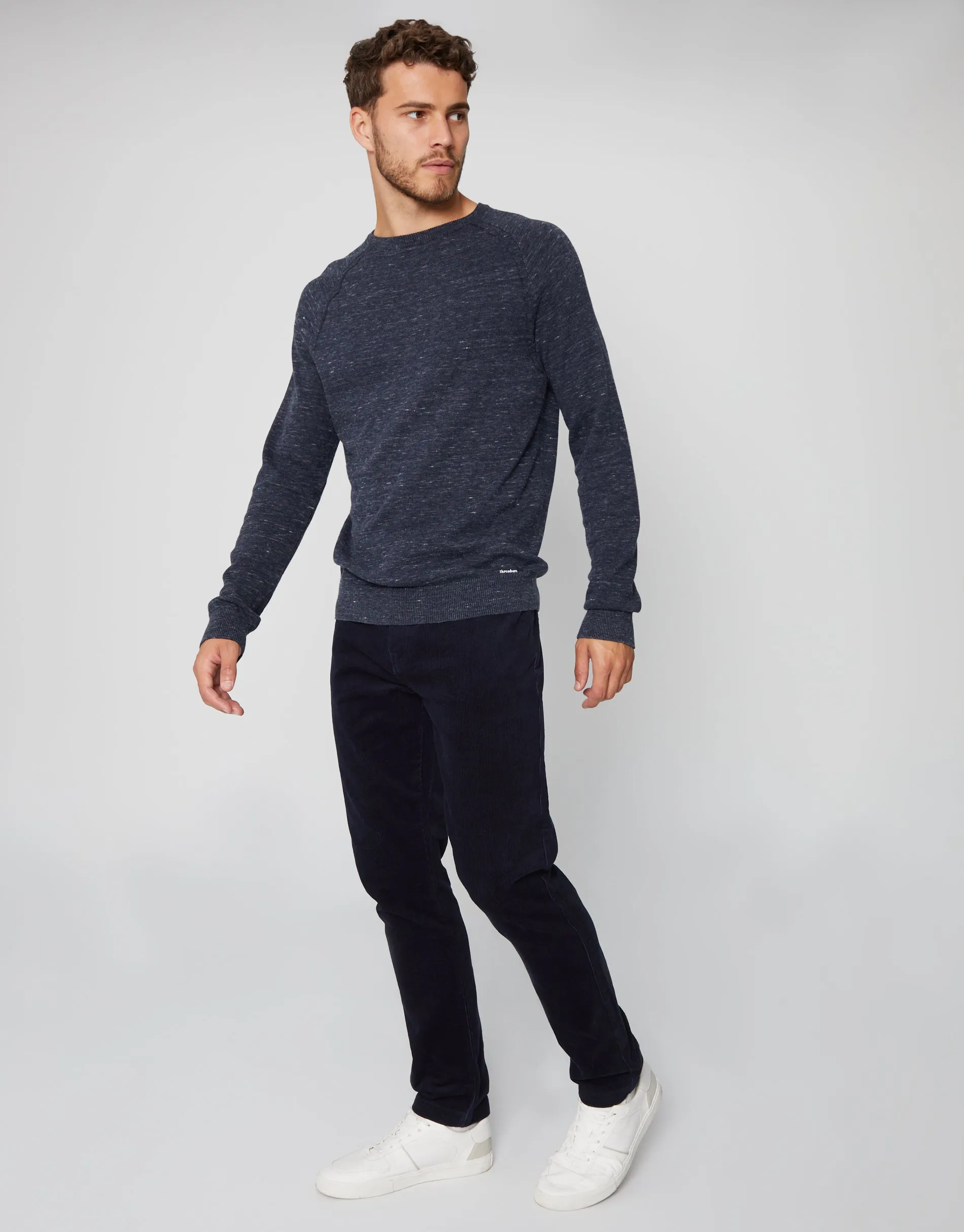 Men's Navy Corduroy 5 Pocket Trousers sold by Threadbare product image thumbnail 3