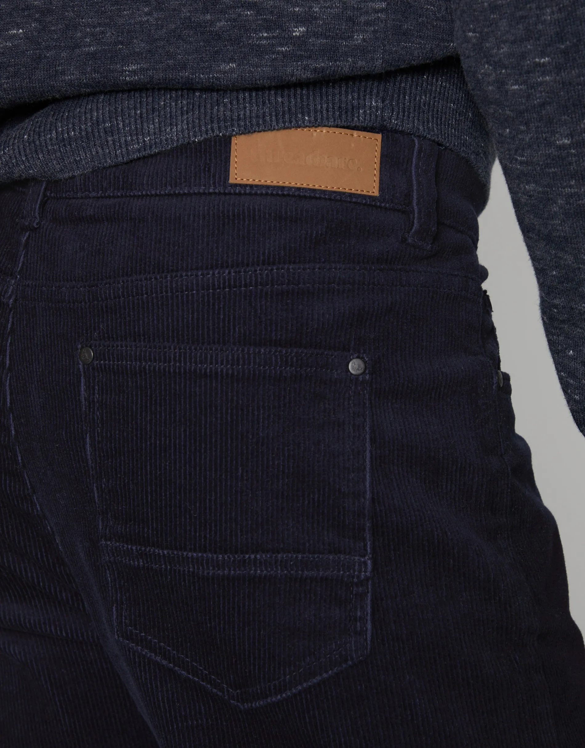Men's Navy Corduroy 5 Pocket Trousers sold by Threadbare product image thumbnail 4