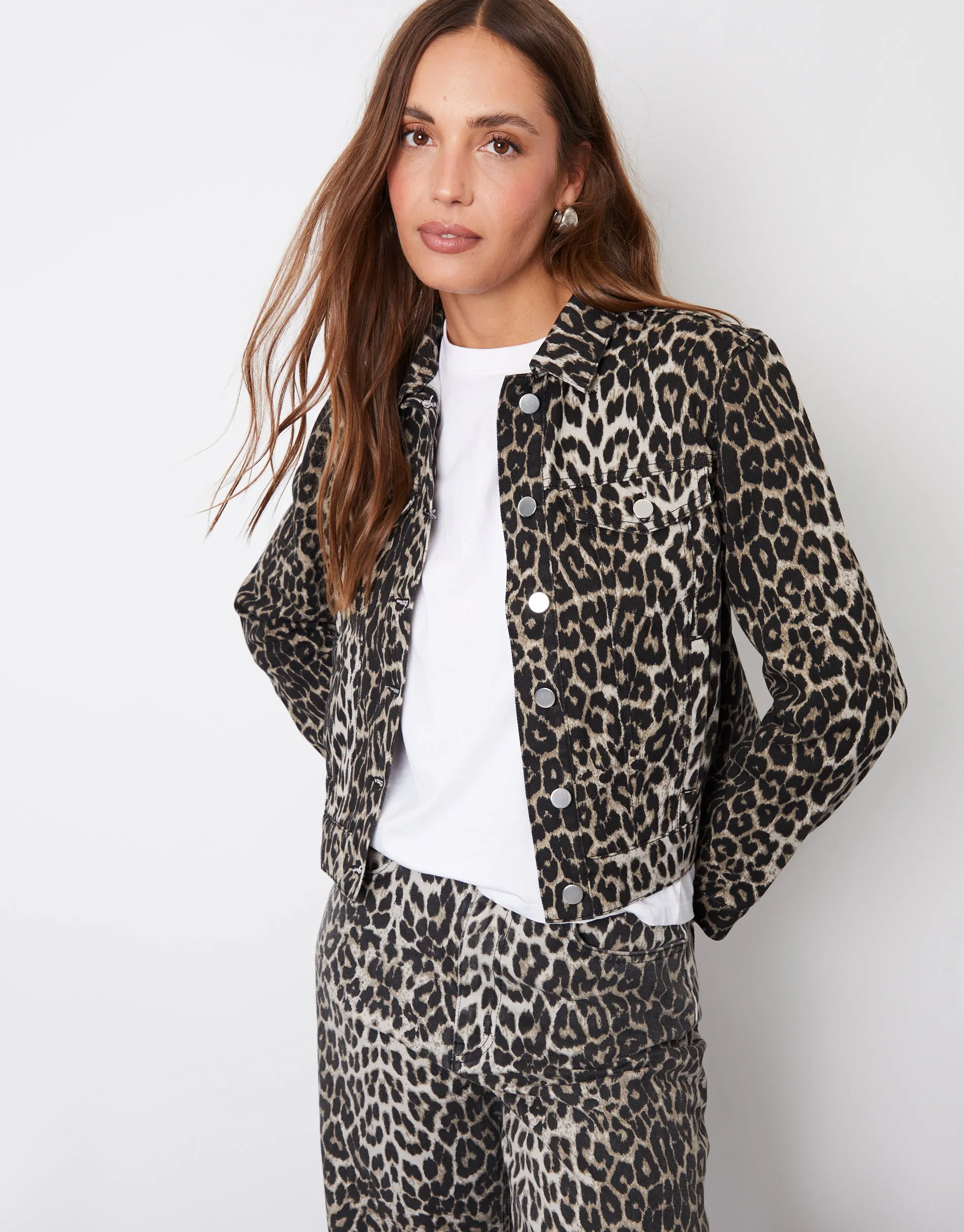 Women's Leopard Print Denim Jacket sold by Threadbare product image thumbnail 4