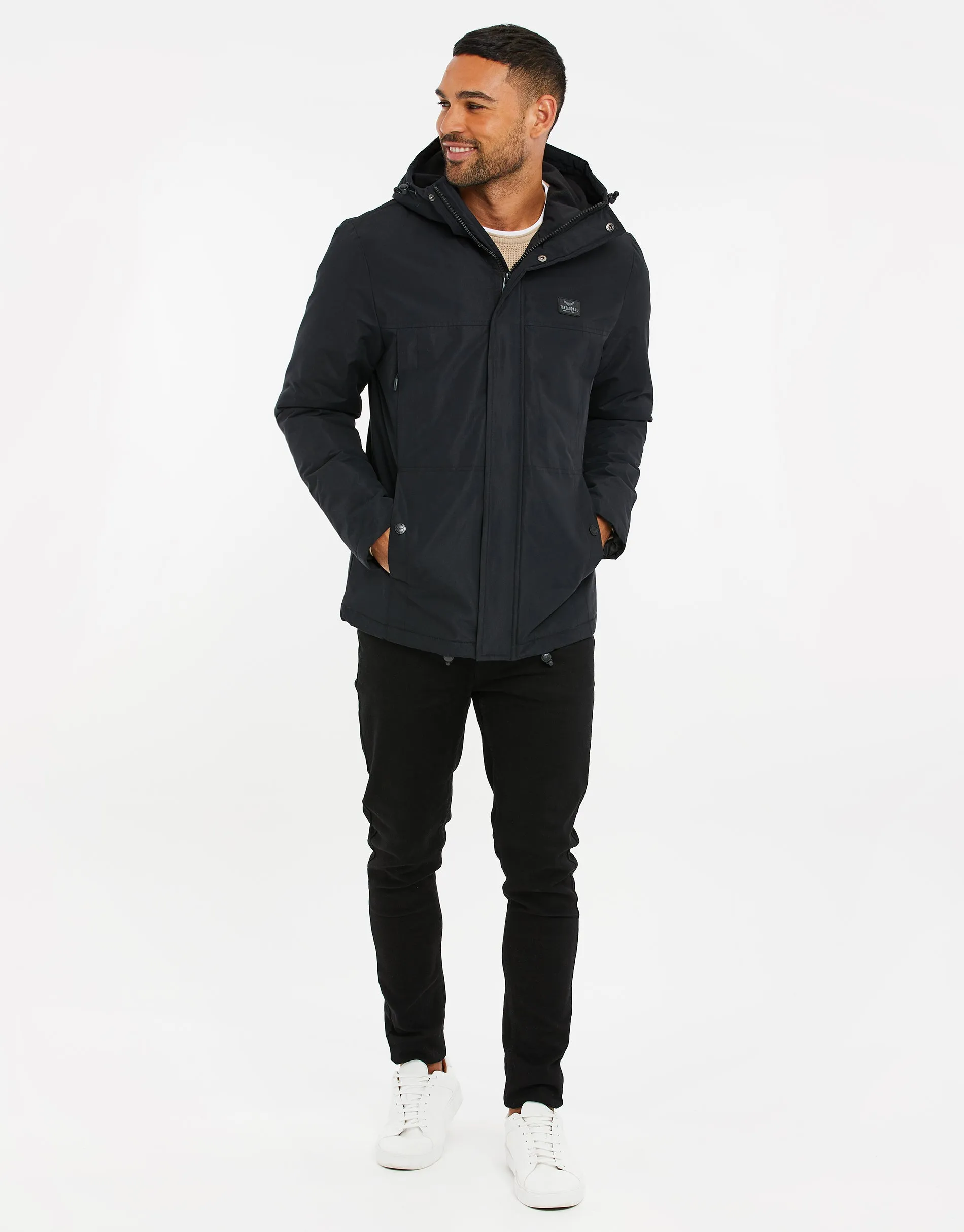 Men's Black Lightweight Hooded Jacket sold by Threadbare product image thumbnail 3
