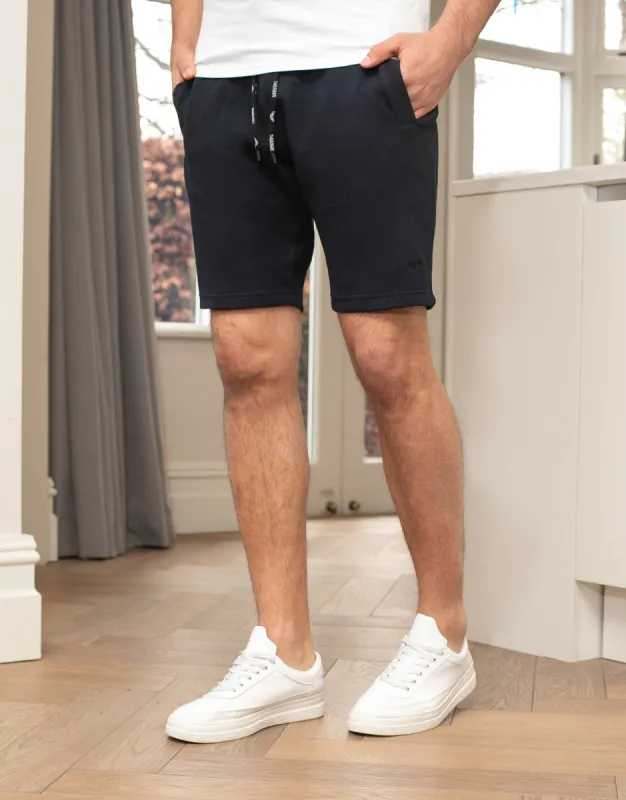Men's Navy Casual Logo Shorts sold by Threadbare