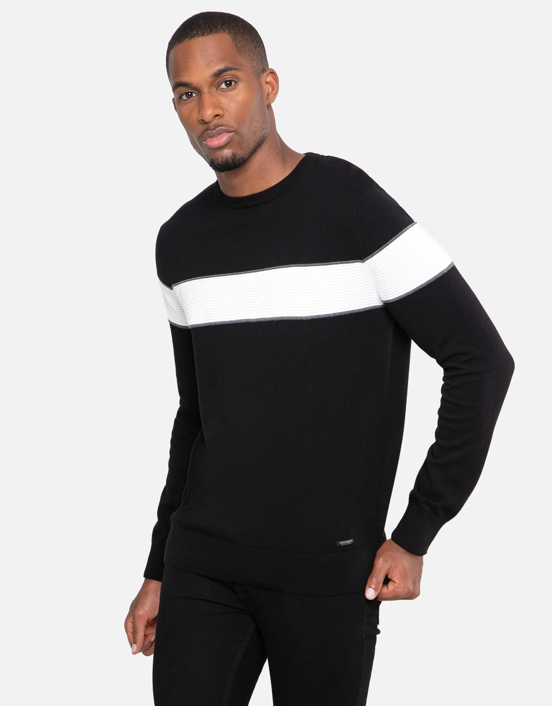 Men's Black Crew Neck Jumper sold by Threadbare