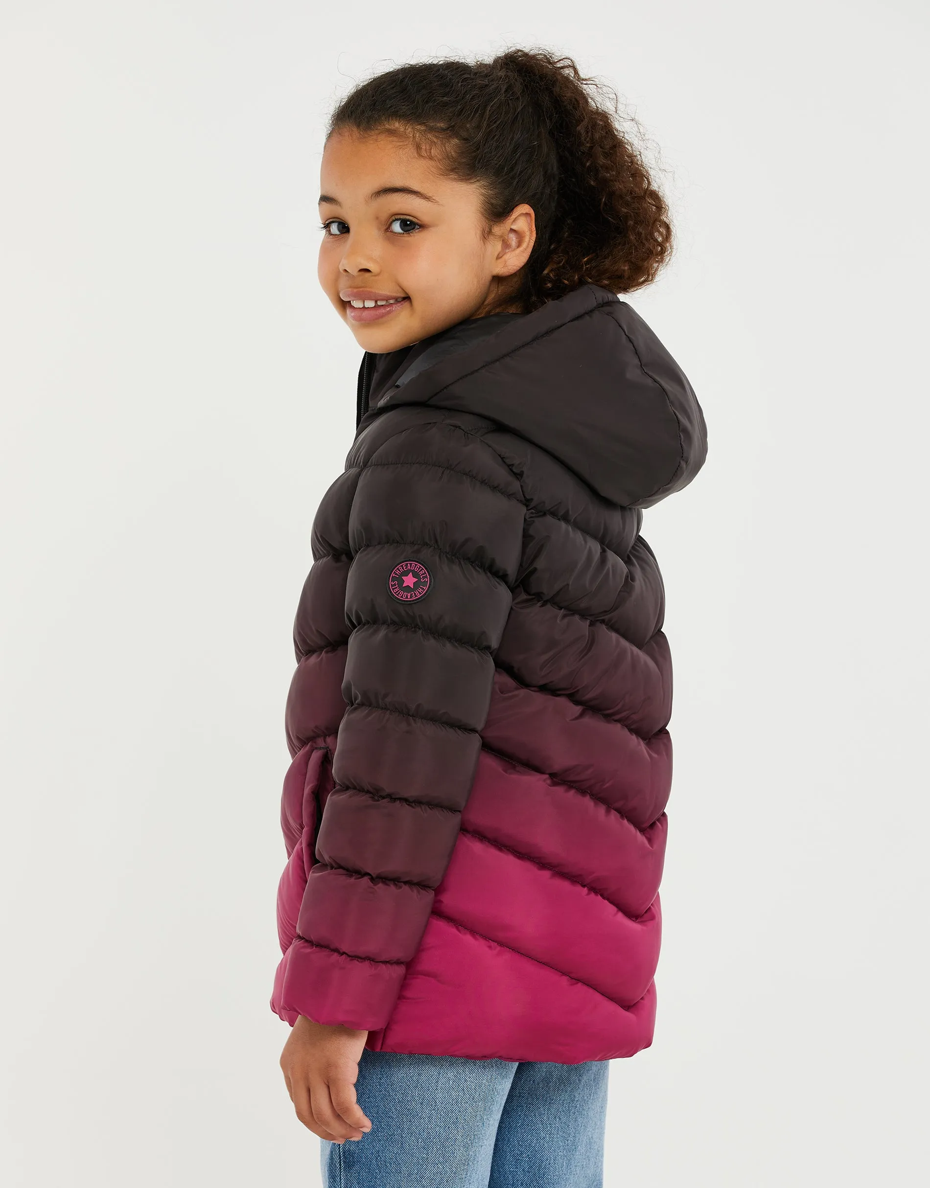 Girls' Purple Ombré Hooded Jacket sold by Threadbare product image thumbnail 2