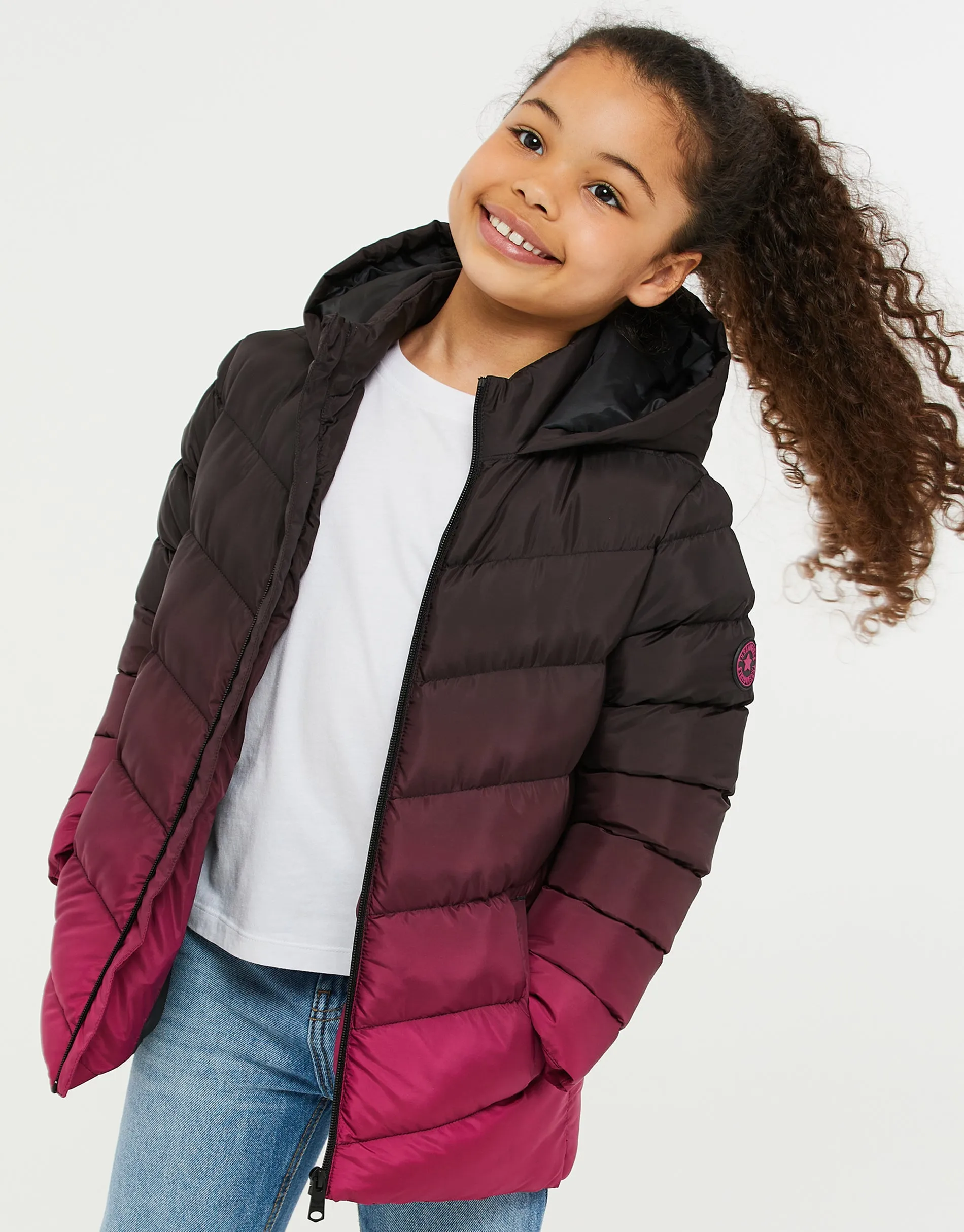 Girls' Purple Ombré Hooded Jacket sold by Threadbare