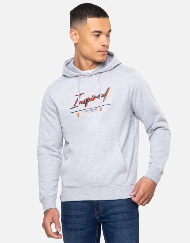 Men's Grey Graphic Print Overhead Hoodie sold by Threadbare
