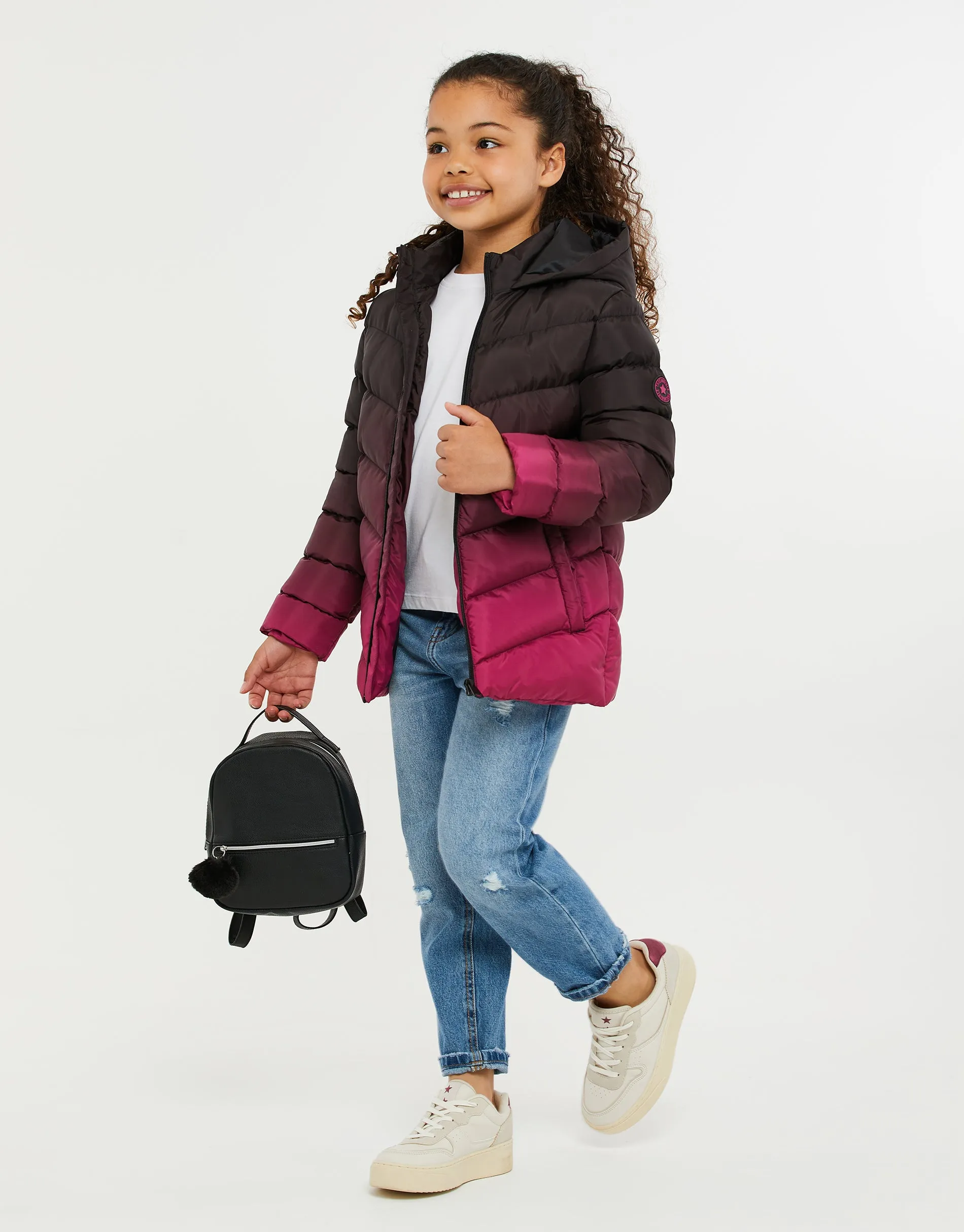 Girls' Purple Ombré Hooded Jacket sold by Threadbare product image thumbnail 3