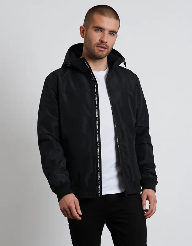 Men's Black Hooded Jacket sold by Threadbare