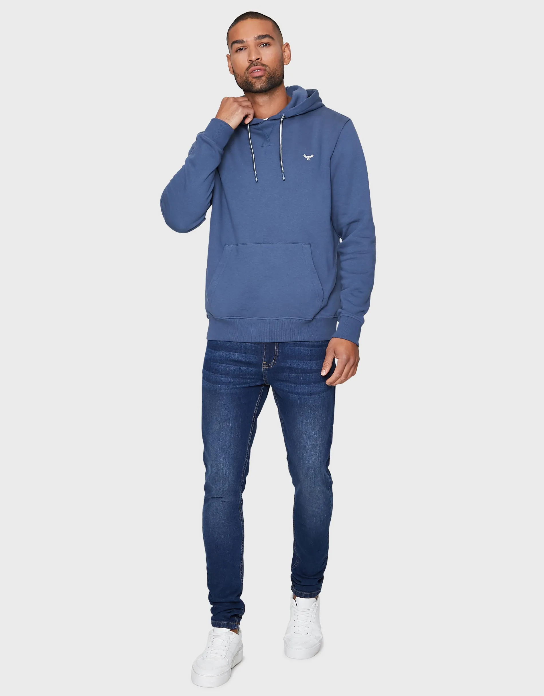 Denim Blue Overhead Hoodie sold by Threadbare product image thumbnail 3