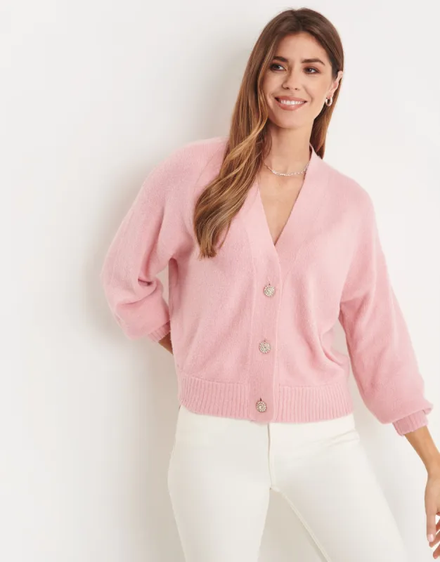 Women's Pink Knitted Cardigan sold by Threadbare