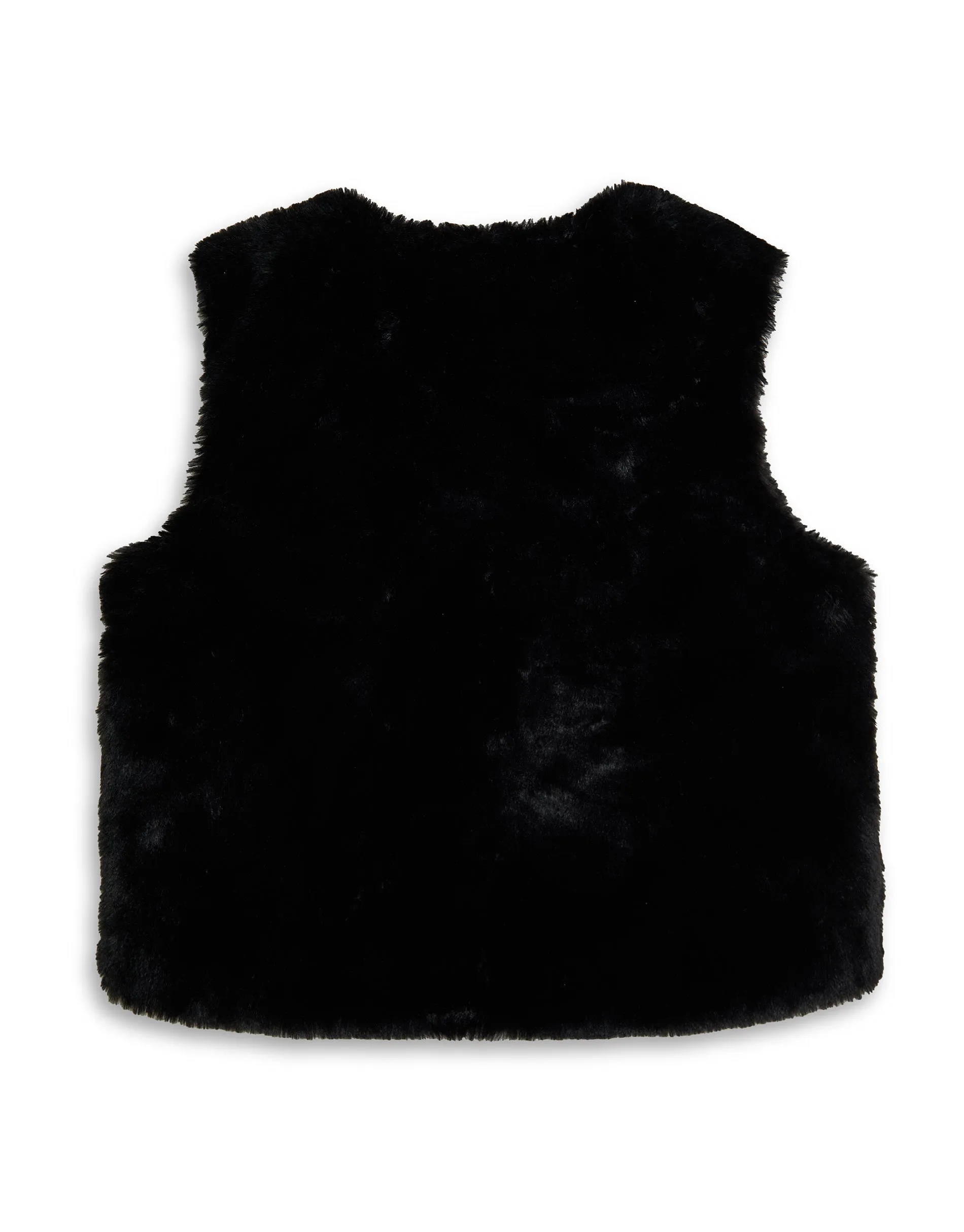 Girls' Black Short Faux Fur Gilet sold by Threadbare product image thumbnail 3