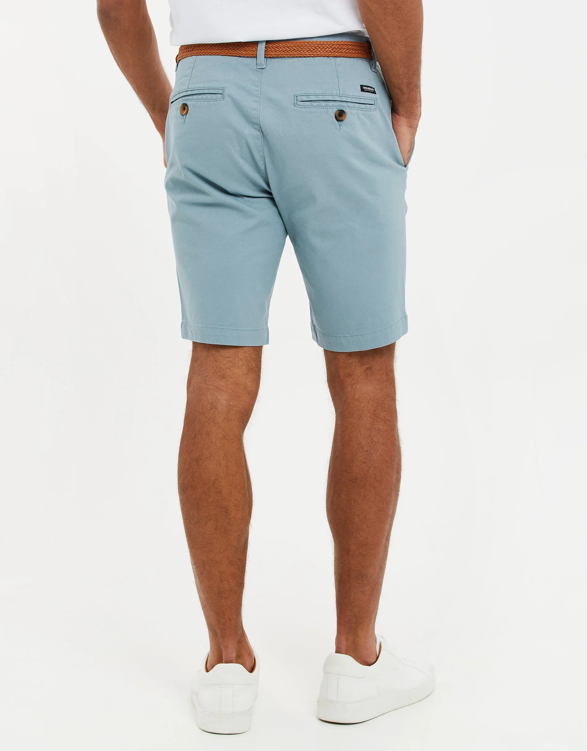 Men's Duck Egg Blue Belted Chino Shorts sold by Threadbare product image thumbnail 2
