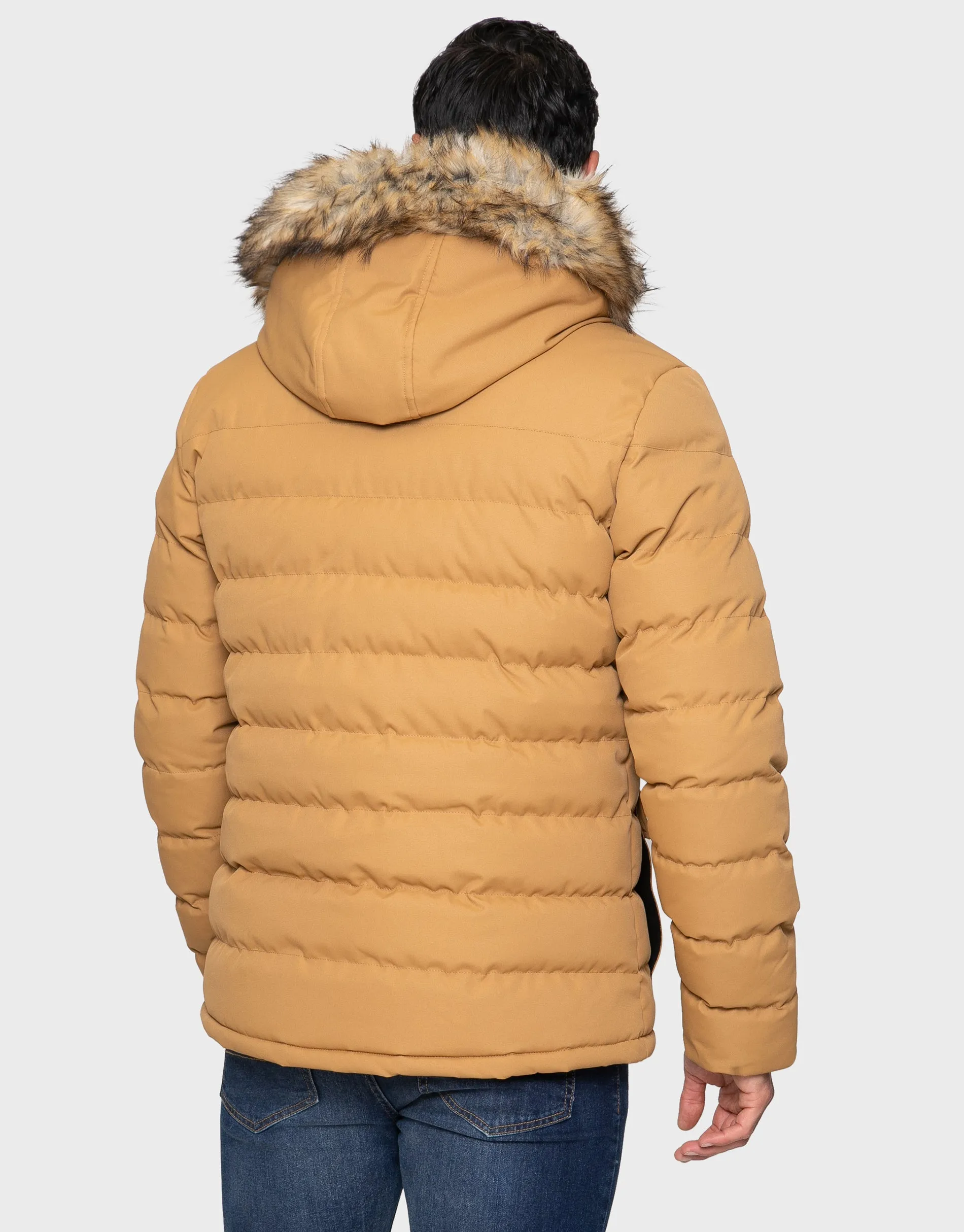 Men's Camel Parka Coat sold by Threadbare product image thumbnail 3