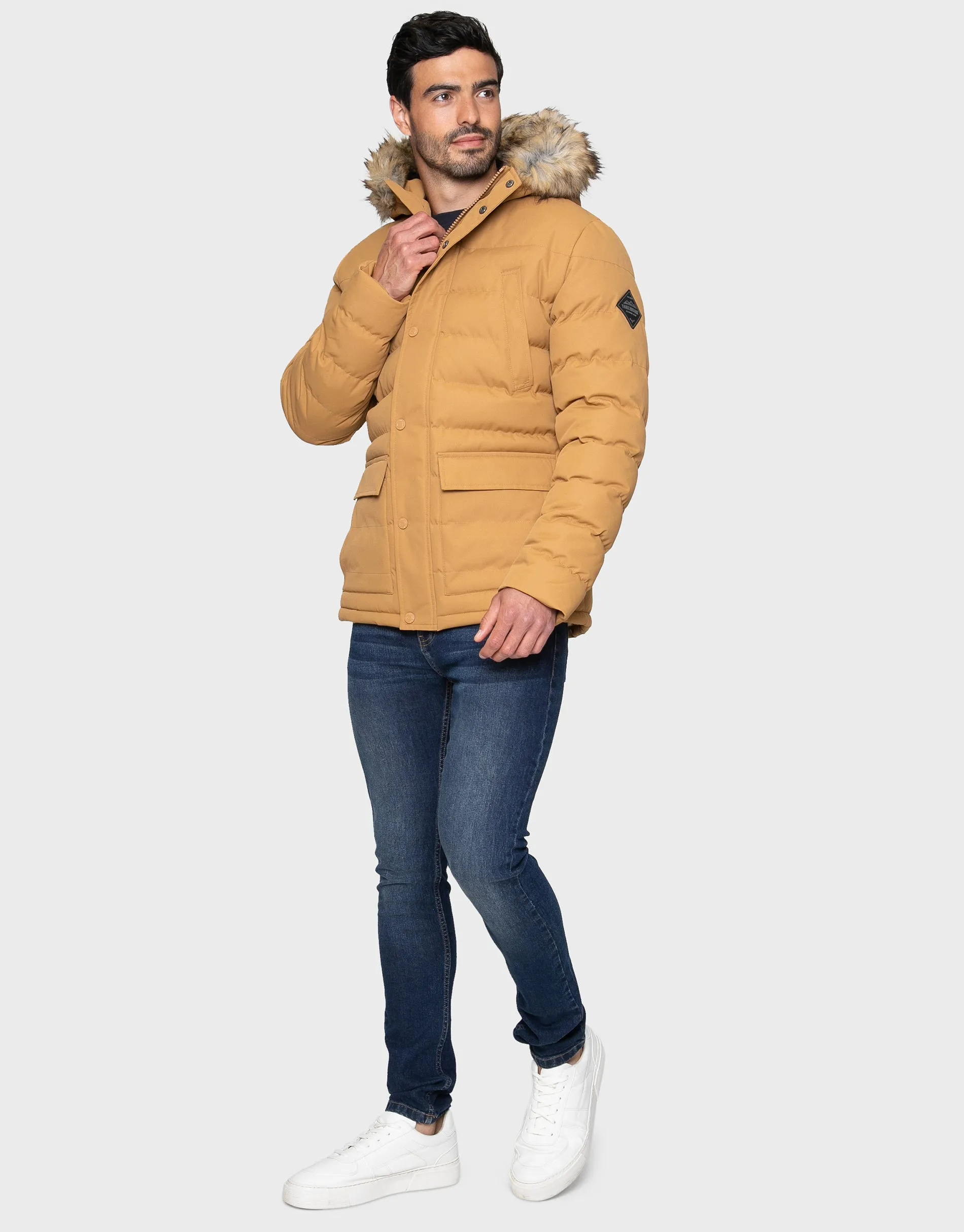 Men's Camel Parka Coat sold by Threadbare product image thumbnail 4