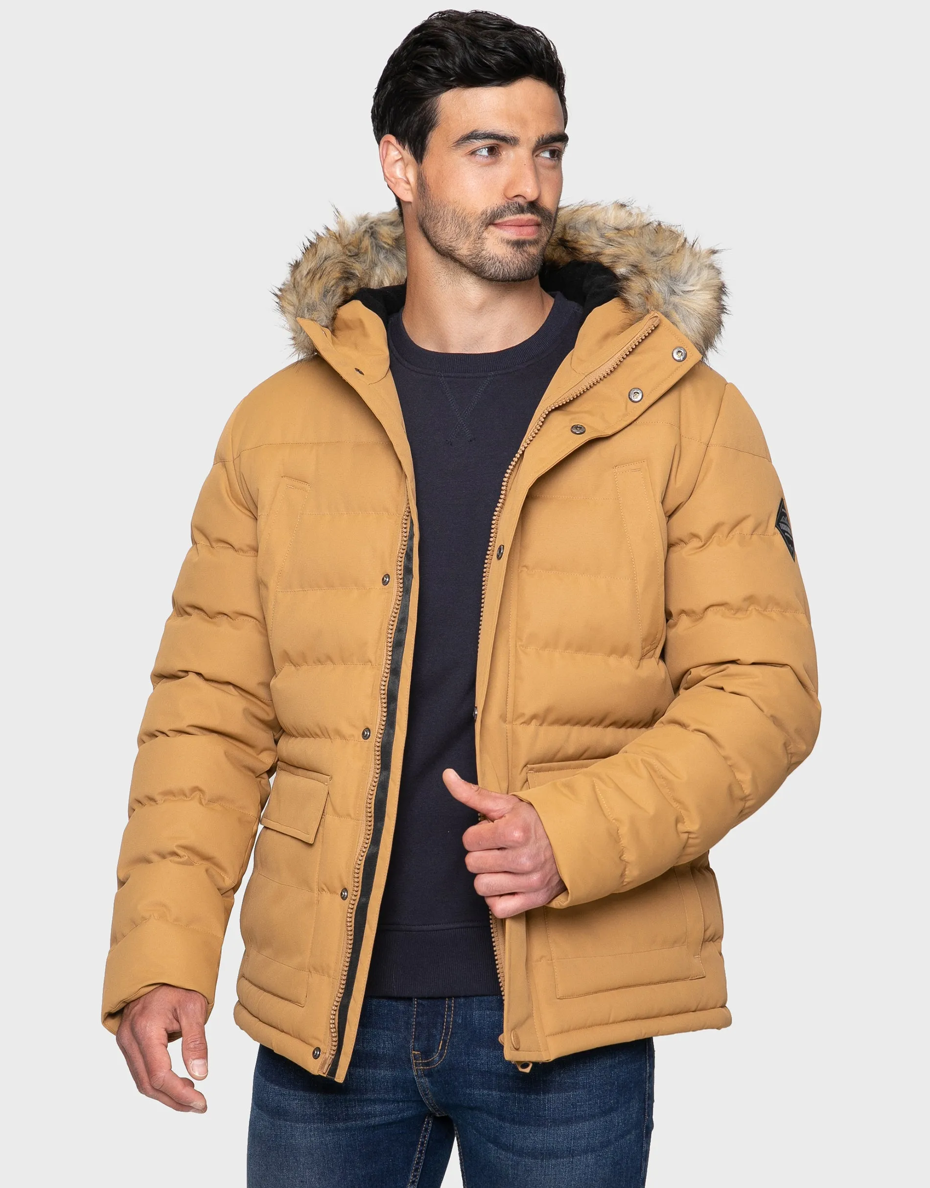 Men's Camel Parka Coat sold by Threadbare