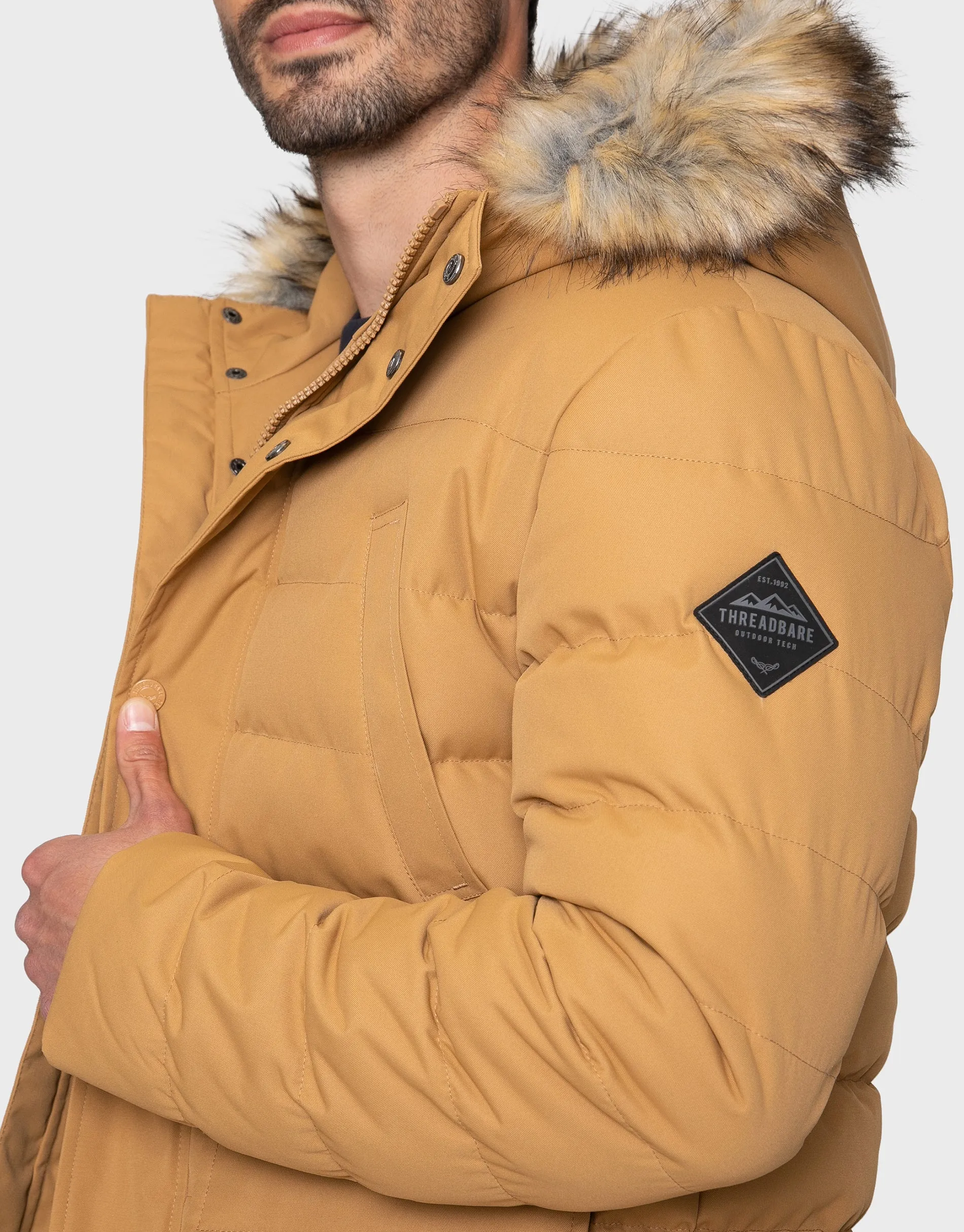 Men's Camel Parka Coat sold by Threadbare product image thumbnail 5