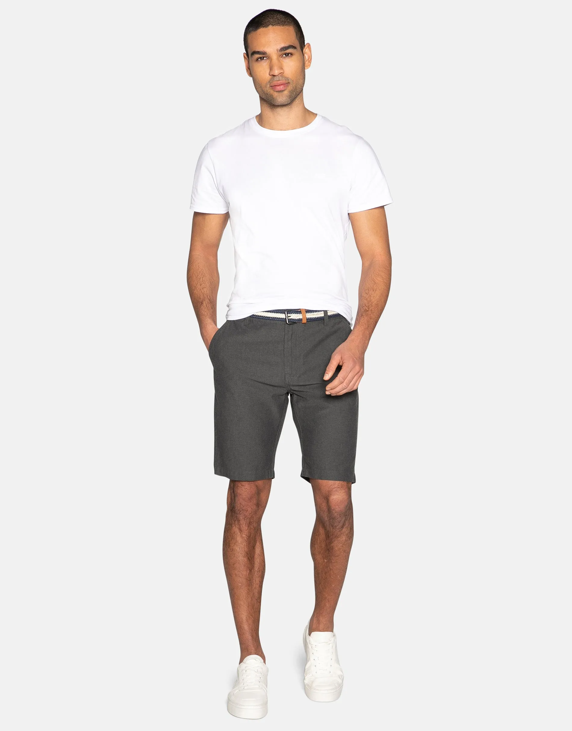 Men's Black Belted Chino Shorts sold by Threadbare product image thumbnail 3