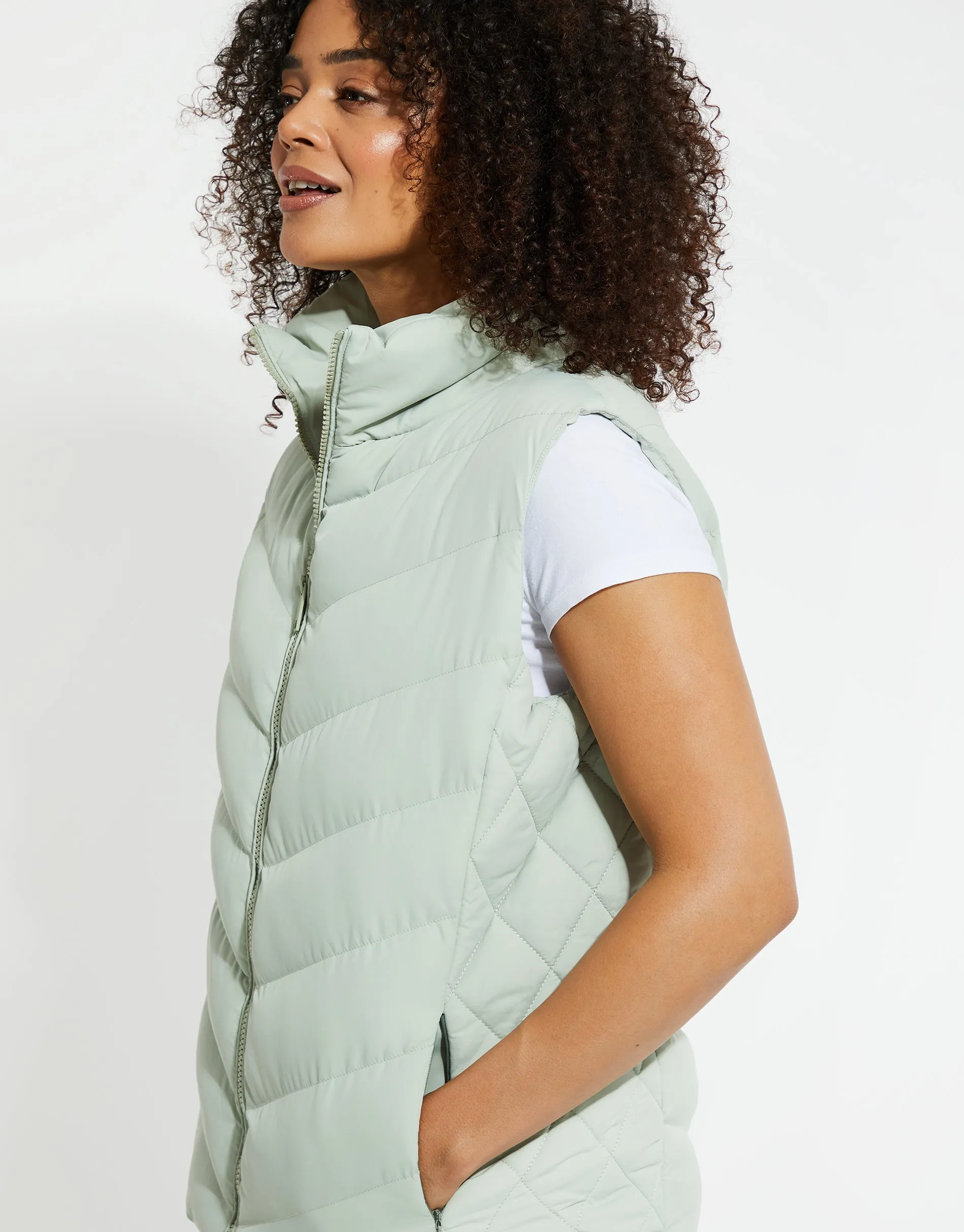 Women's Sage Quilted Gilet sold by Threadbare product image thumbnail 4